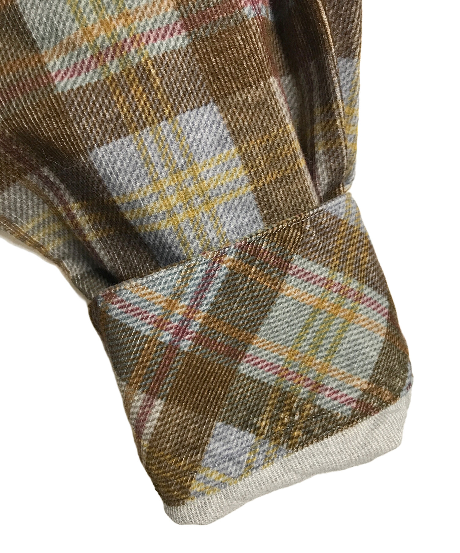 中古・古着通販】PAPAS (パパス) バンドカラーシャツ チェック