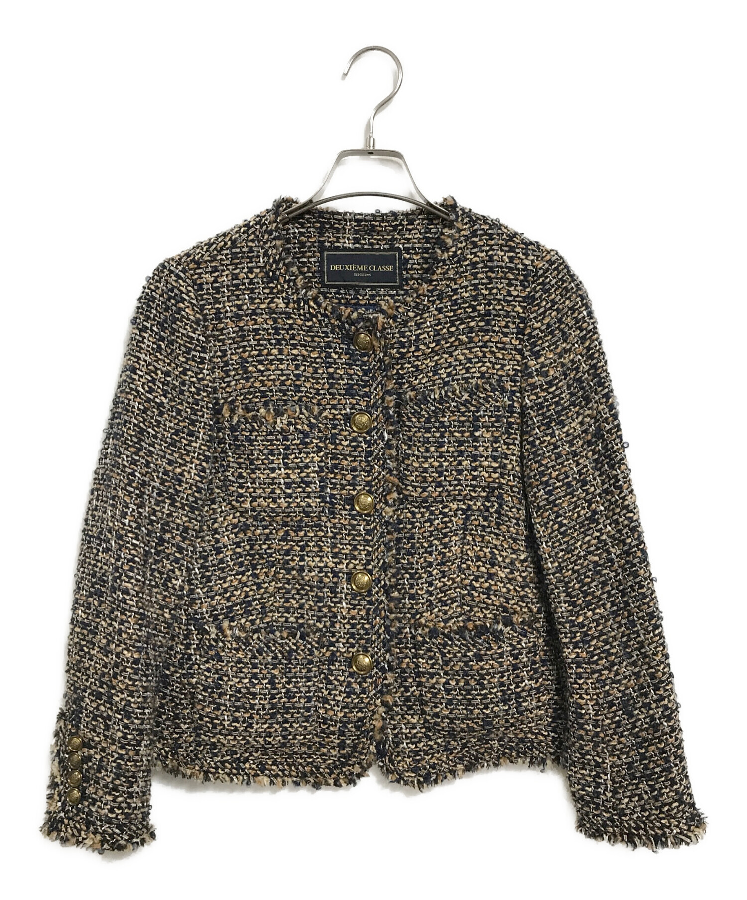 ドゥーズィエムクラス ツイードJK Tweed ブレザー 2（ノーカラー