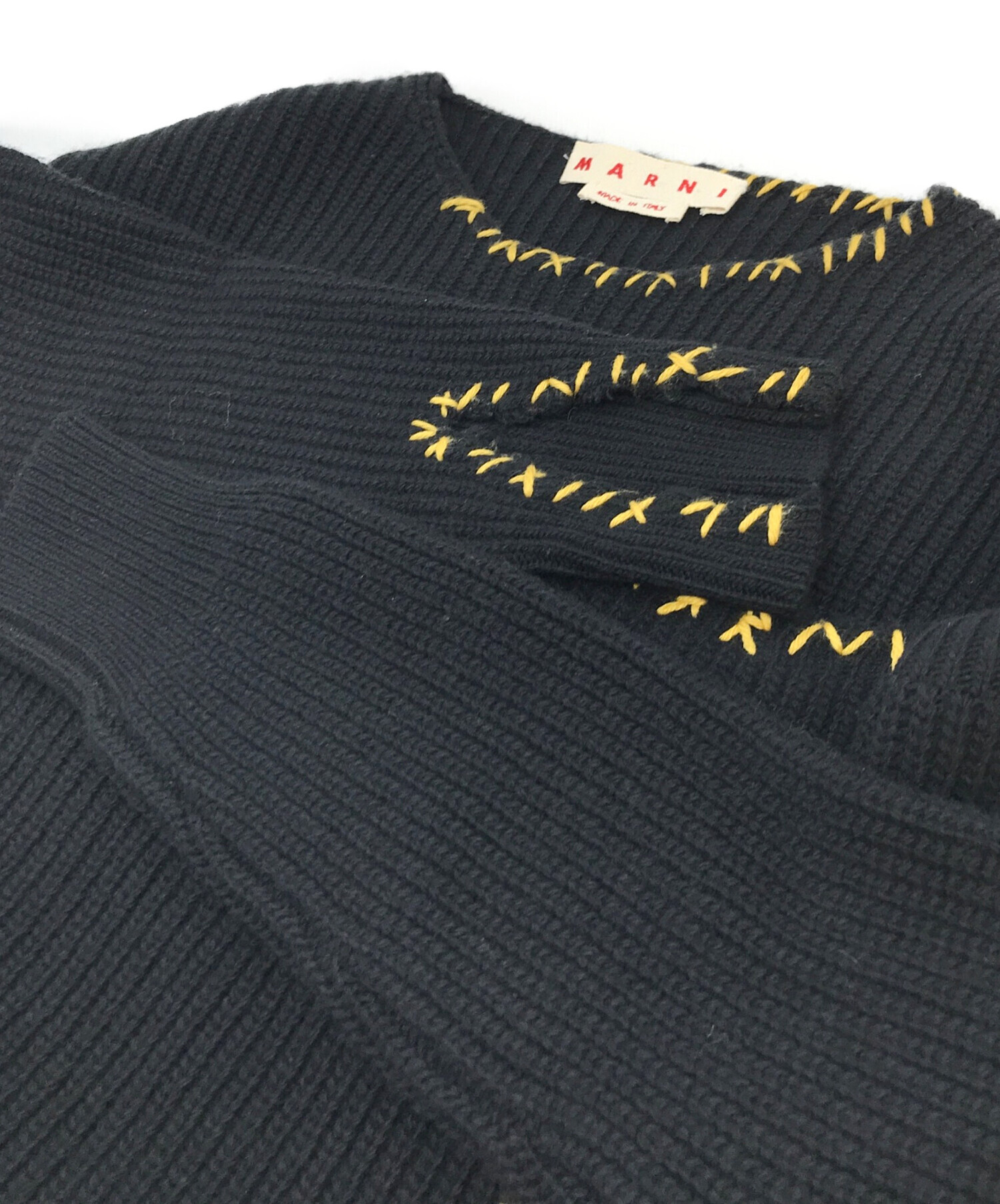中古・古着通販】MARNI (マルニ) ステッチデザインニット ブラック