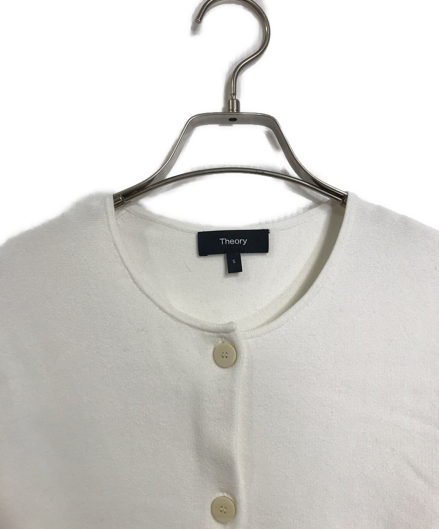 トップス Theory Wooster Crepe Knit Fitt Cardigan 中古・古着通販】theory (セオリー) Wooster Crepe Knit Button FRT