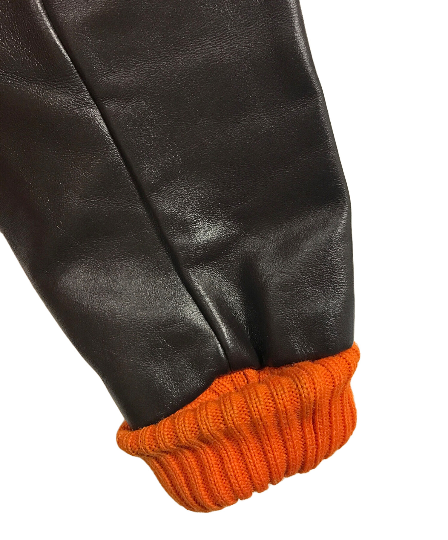 中古・古着通販】SKOOKUM (スクーカム) ウール切替レザースタジャン