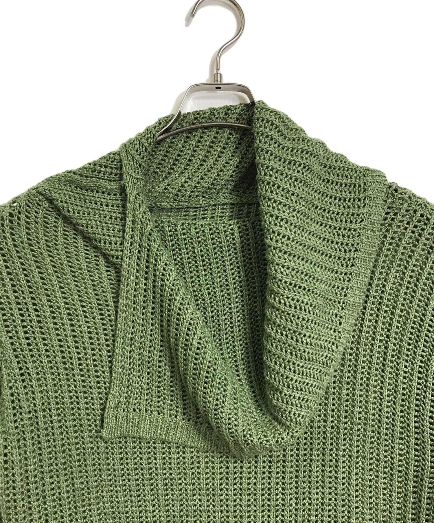 soduk新作ニット(グリーン) 中古・古着通販】soduk (スドーク) メッシュニット デザインニット