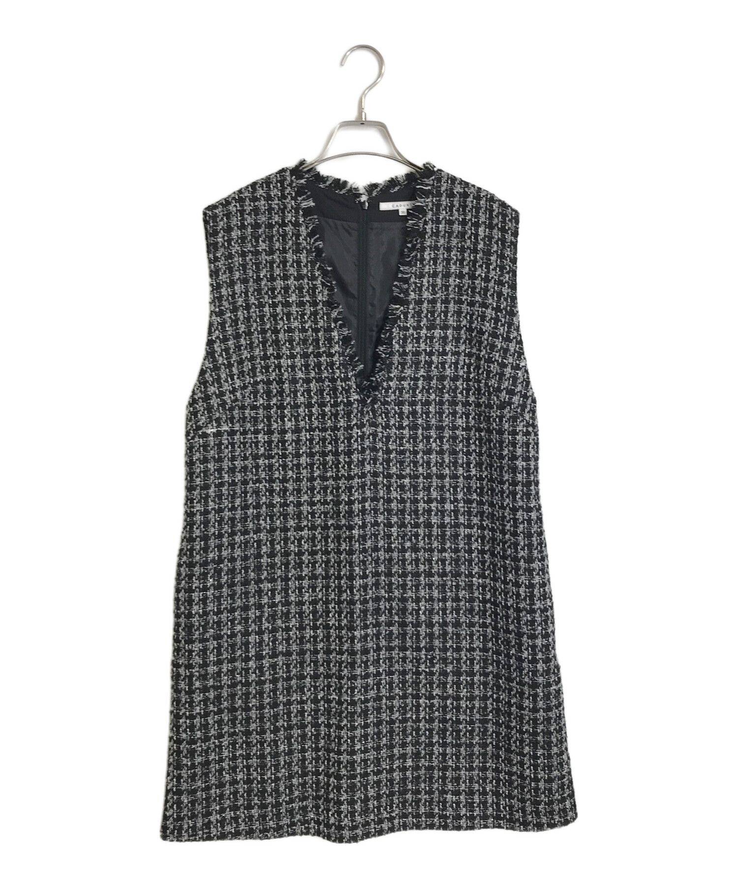 中古・古着通販】CADUNE (カデュネ) ツイードミニジャンスカ ブラック