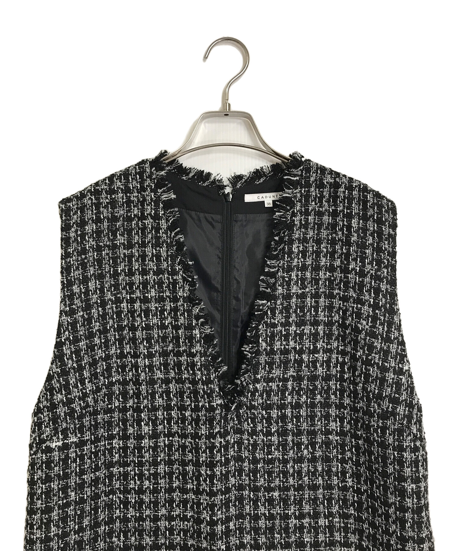 中古・古着通販】CADUNE (カデュネ) ツイードミニジャンスカ ブラック