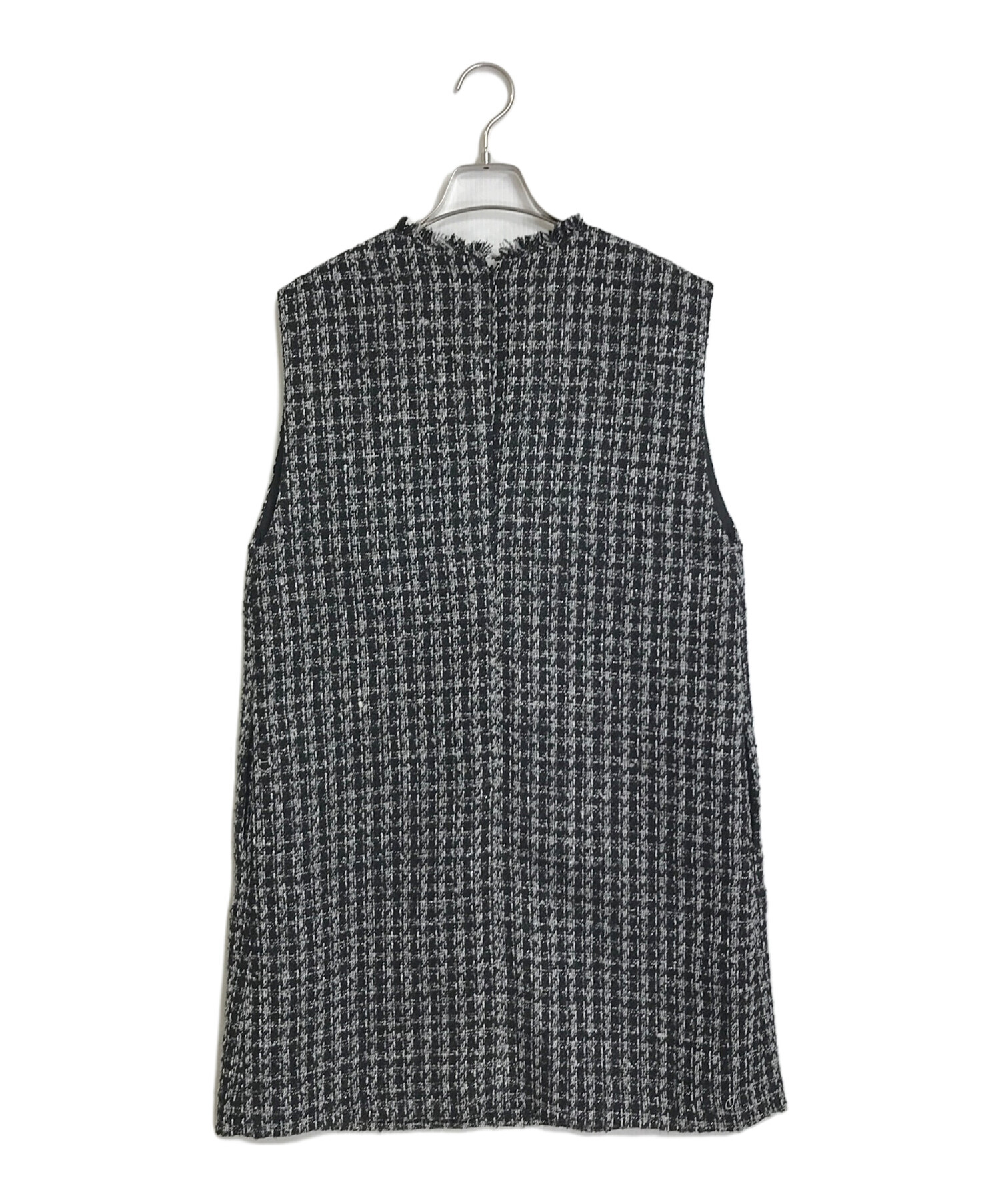 新品未使用タグ付 CADUNE カデュネ　ミニジャンスカ 中古・古着通販】CADUNE (カデュネ) ツイードミニジャンスカ ブラック