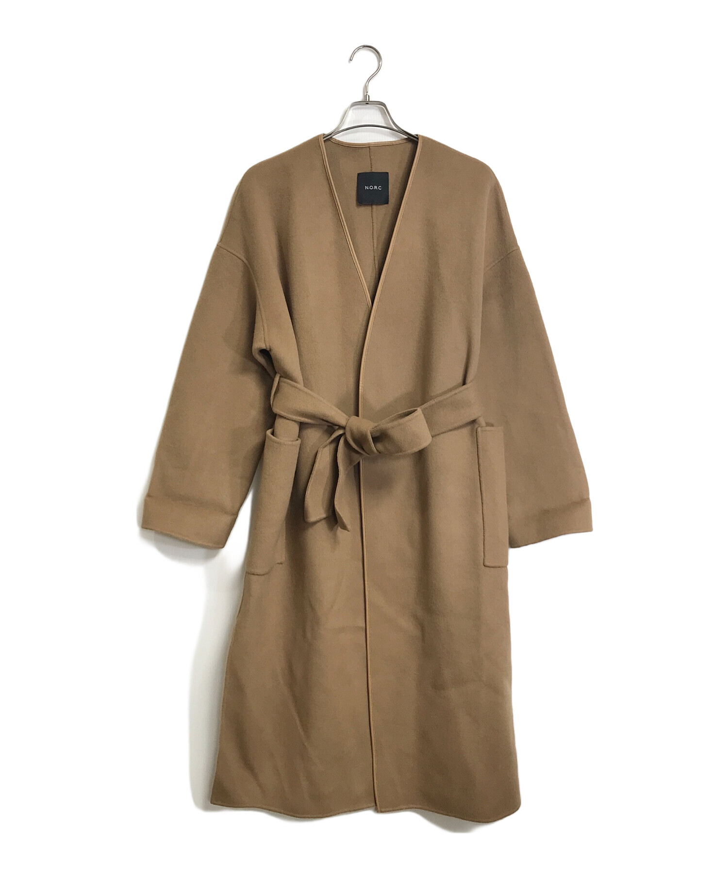 中古・古着通販】N.O.R.C (ノーク) ウールリバーノーカラーコート