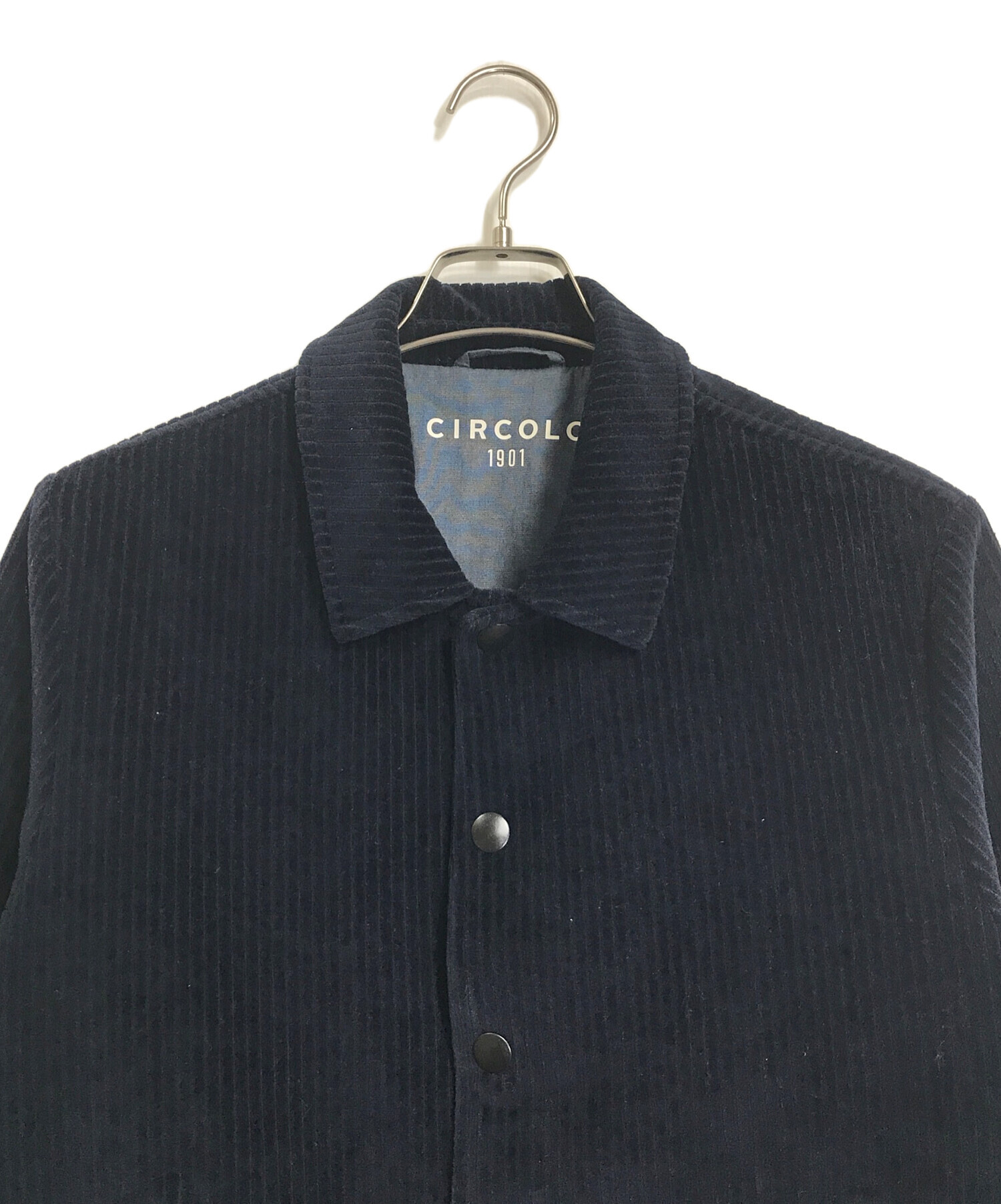 CIRCOLO1901 コットンニットポロ XL イタリア製 ネイビー CIRCOLO1901