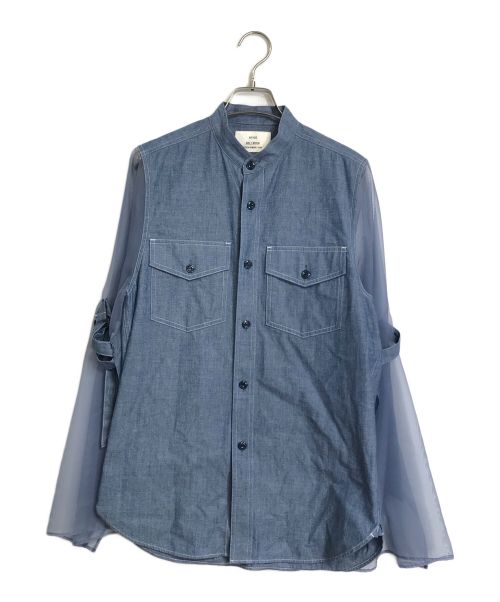 HYKE(ハイク) WETHER MILTARY SHIRT WITH SHEER SLEEVES レディース JPN：1 【中古】【ブランド古着バズストア】 HYKE(ハイク) WETHER MILTARY SHIRT WITH SHEER SLEEVES レディ 中古