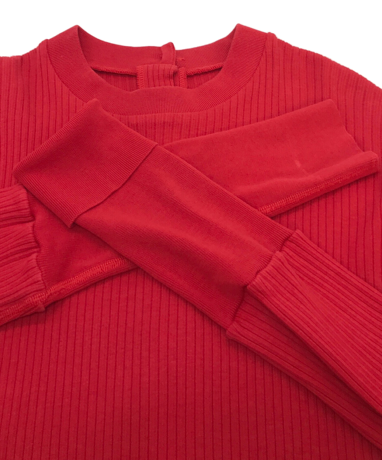 中古・古着通販】MEYAME (メヤメ) FRONT AND BACK RIB PULLOVER レッド
