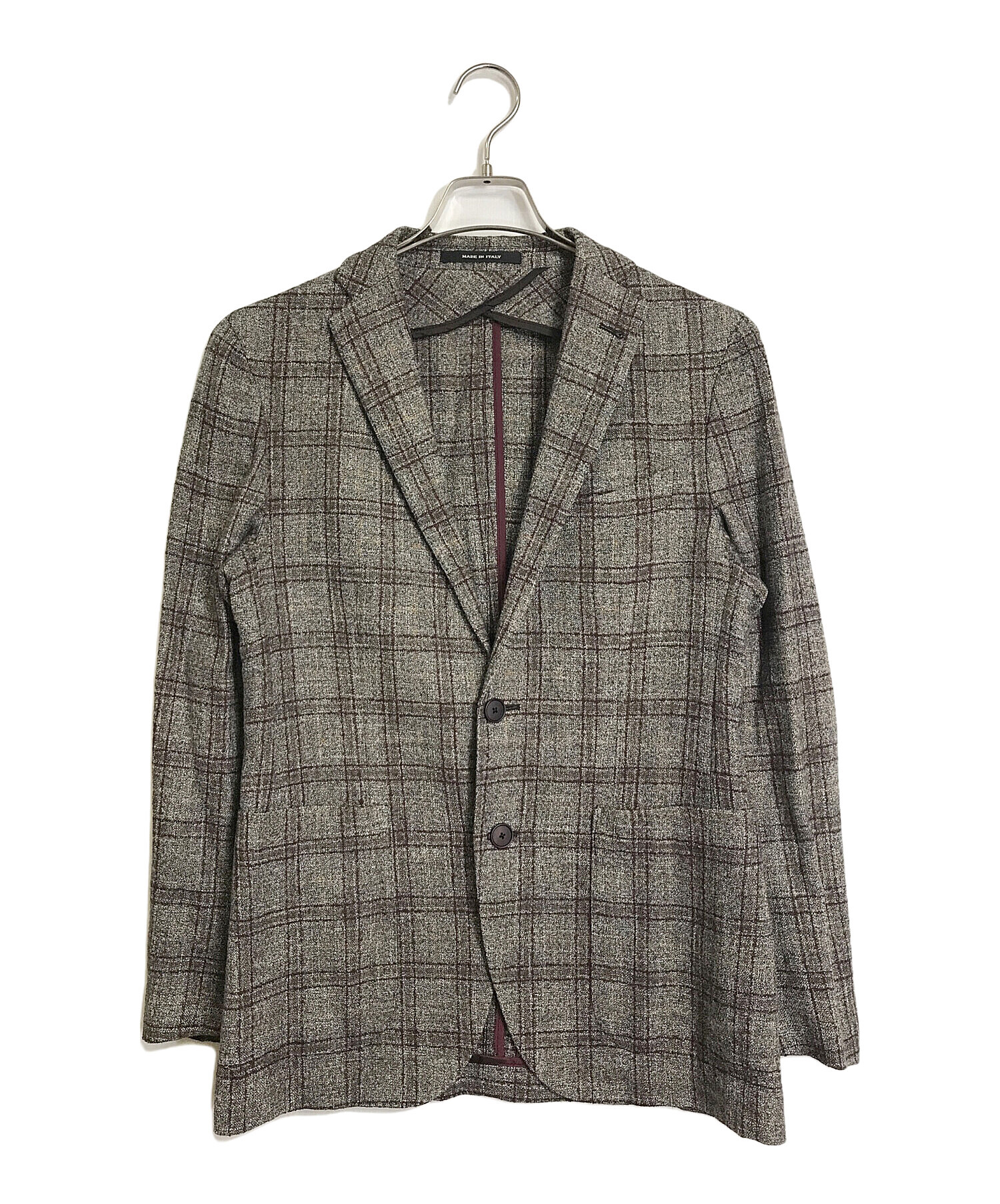 タリアトーレ⭐️46⭐️春夏ジャケット⭐️サックスブラウンチェック