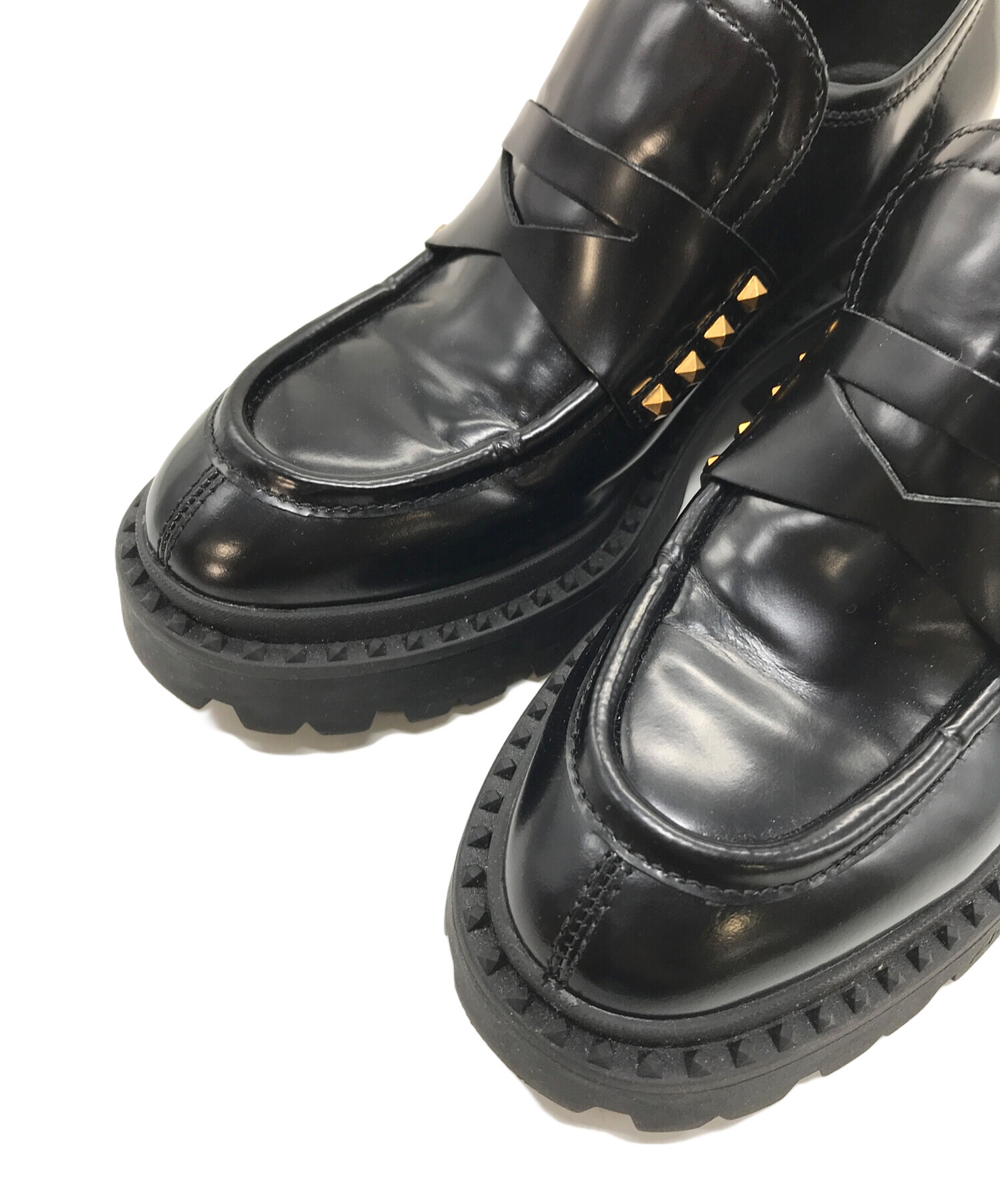 中古・古着通販】ASH (アッシュ) チャンキーヒールローファー スタッズ