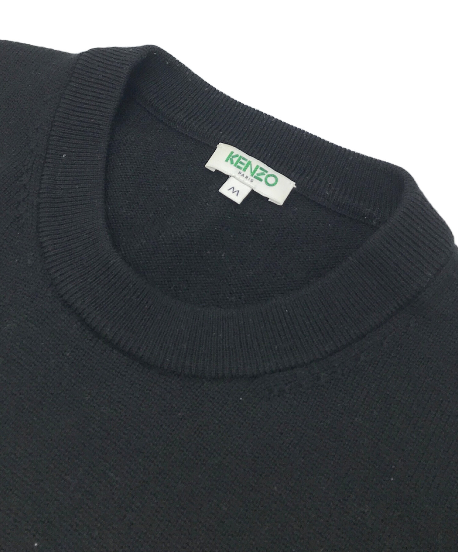 中古・古着通販】KENZO (ケンゾー) ロゴ刺繍ニット ブラック サイズ:M 