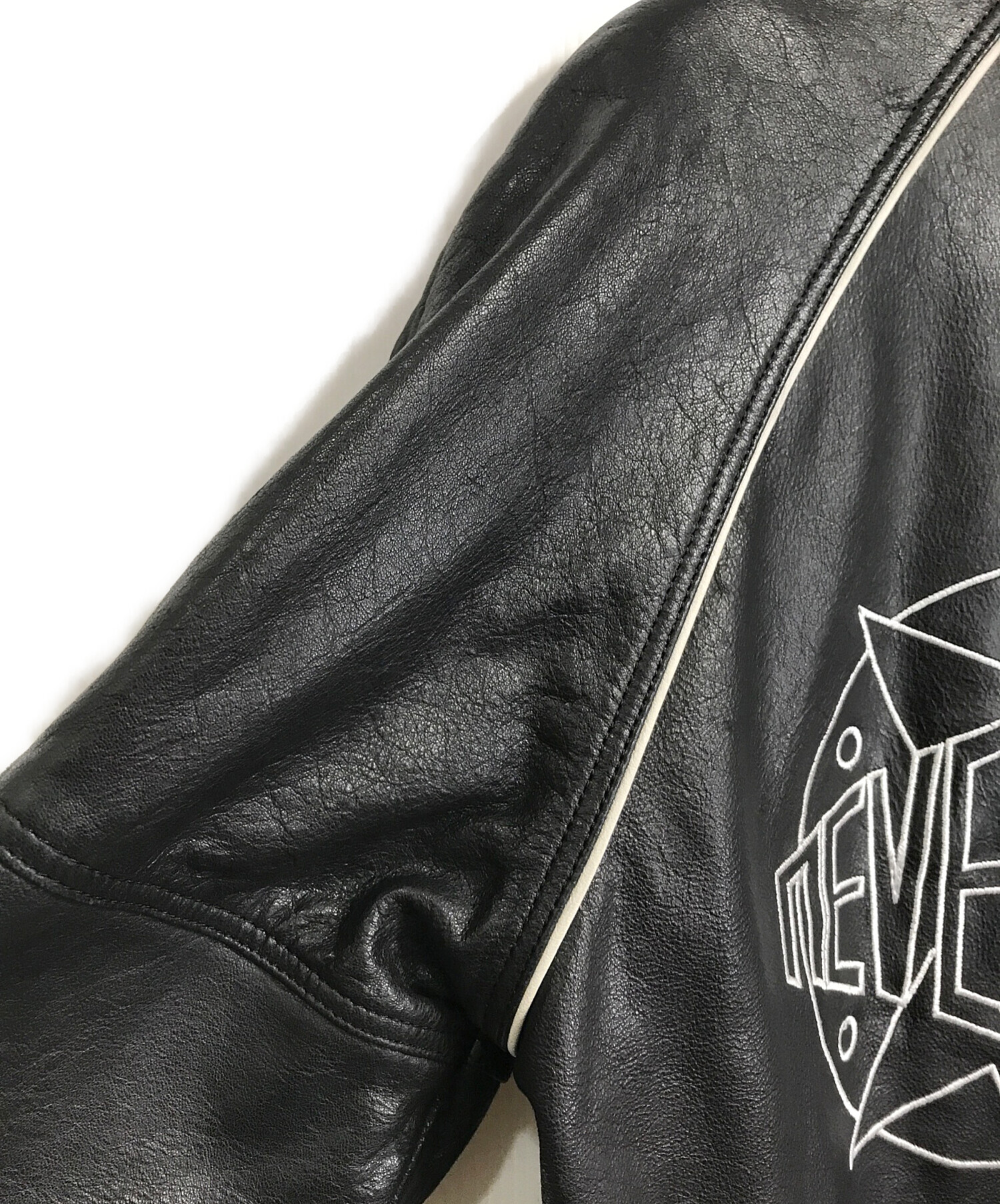 水牛革☆】US:Lサイズ 美品 ZARA バッファローレザー スタジャン 黒黄