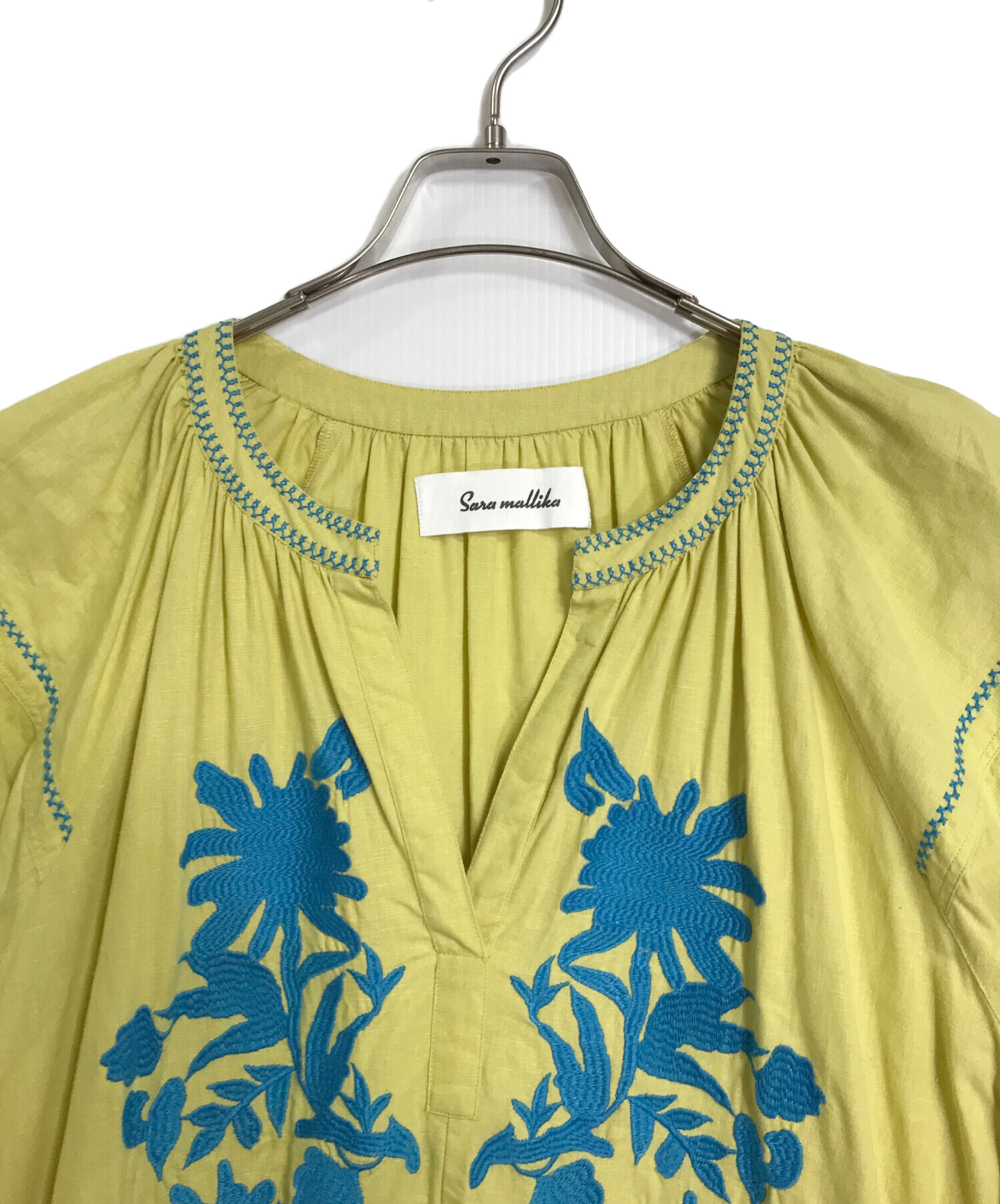 中古・古着通販】sara mallika Cotton Linen Big Flower Embroidery