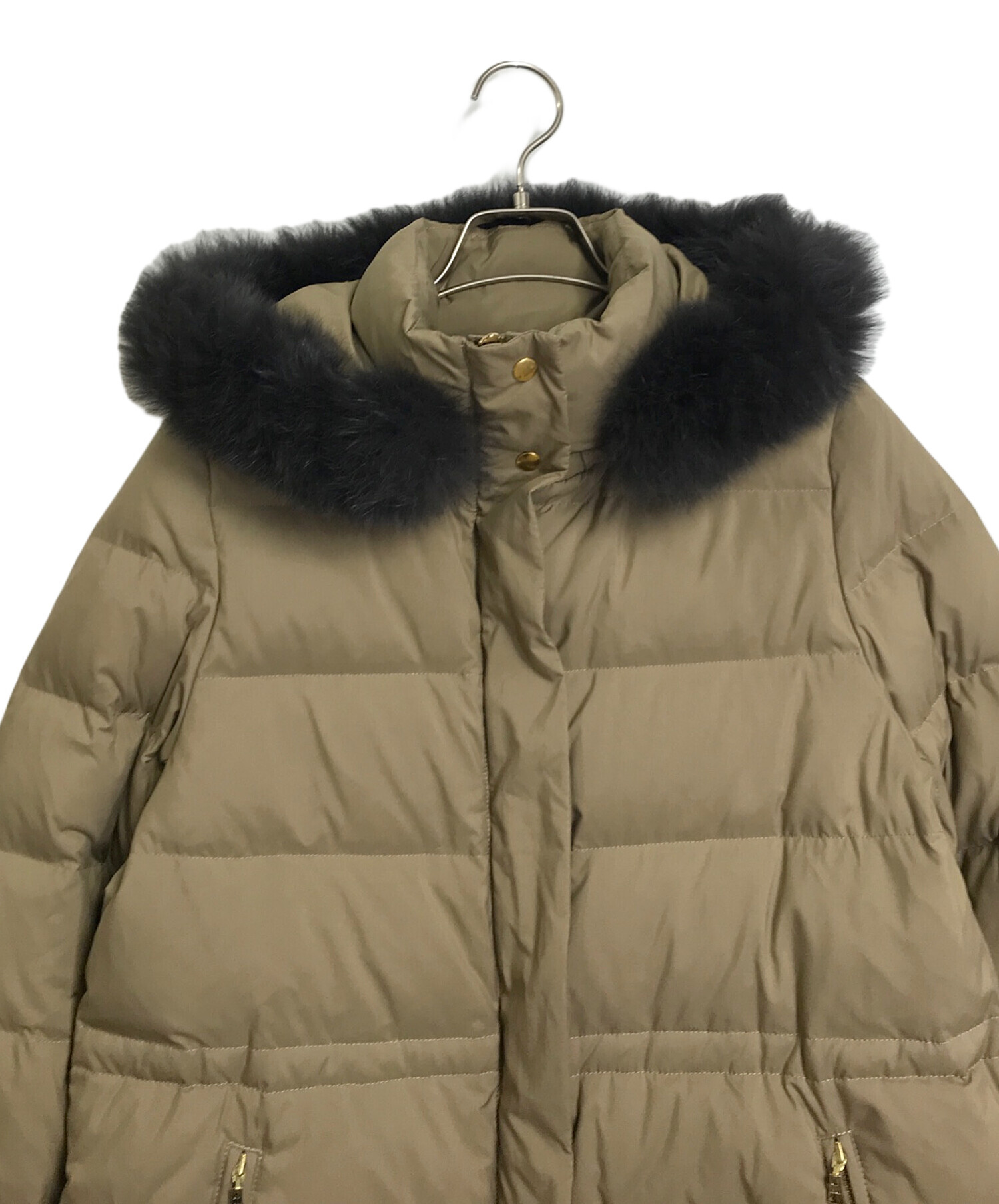IENA イエナ　ダウンコート　eldeven ダウンジャケット　ファー　カーキ 中古・古着通販】IENA (イエナ) ファー付ダウンコート ベージュ サイズ