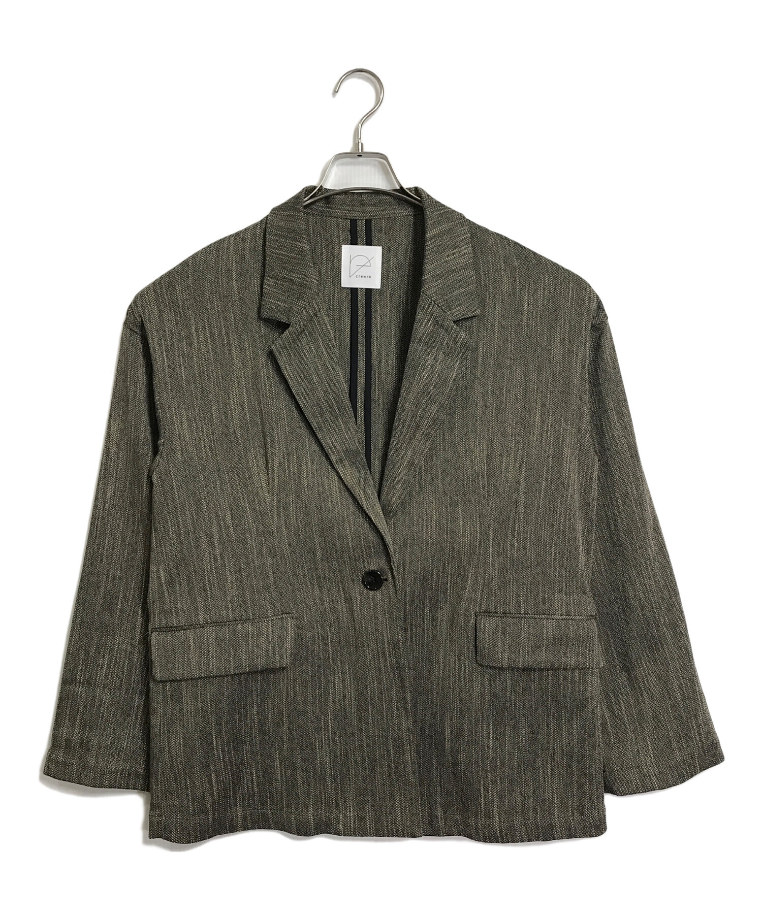 crewre　ツイーディヘリンボンジャケット サイズ2 中古・古着通販】crewre (クルー) ツイーディヘリンボンジャケット