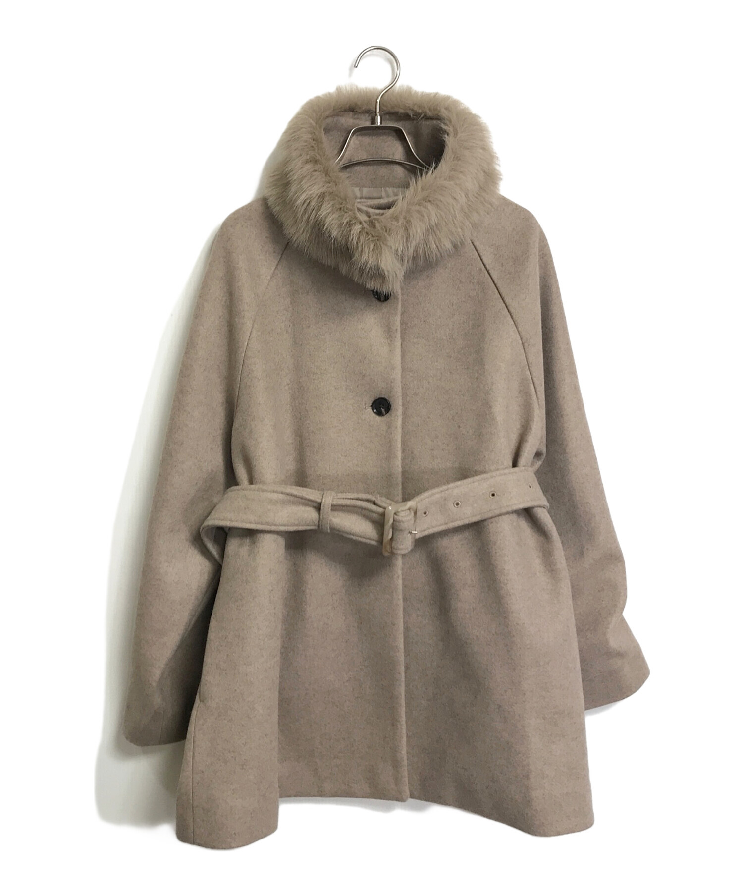 中古・古着通販】chico (チコ) ファー取り外しケープコート ベージュ