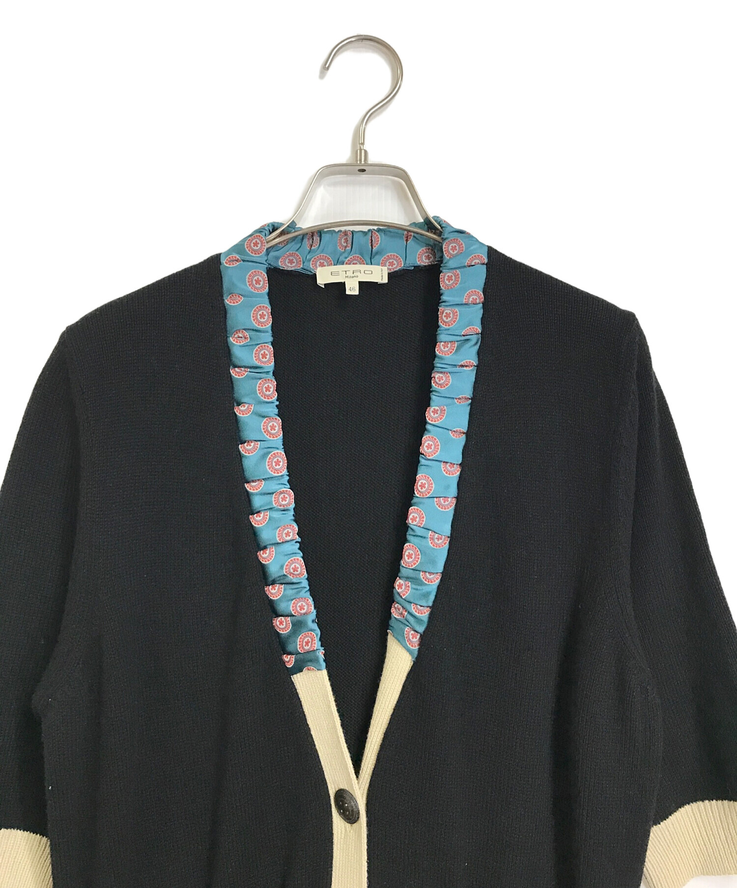 中古・古着通販】ETRO (エトロ) ウールカシミヤカーディガン ブラック 