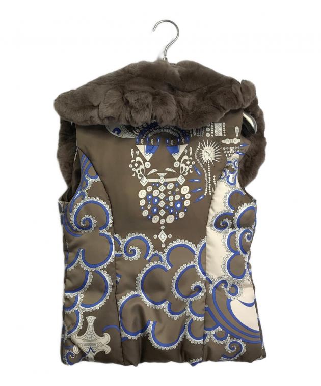 新品未使用試着のみ　EMILIO PUCCI ダウンベスト イタリア42サイズ 中古・古着通販】Emilio Pucci (エミリオ プッチ) リアルファーダウン
