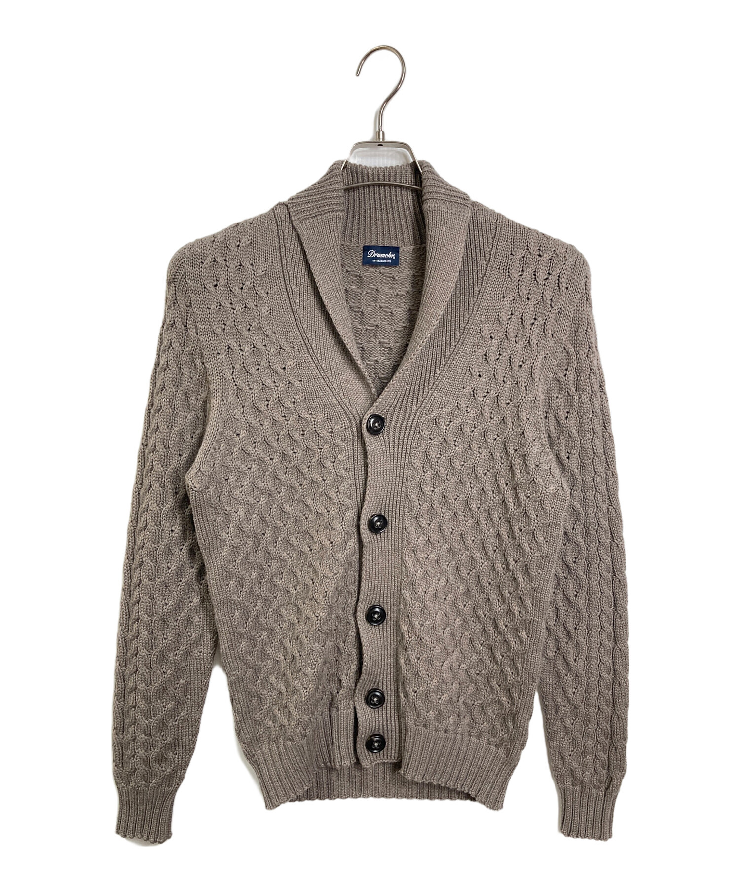 新品タグ付き　DRUMOHR　ドルモア　Vネック　ニットカーディガン　イタリア製 中古・古着通販】Drumohr (ドルモア) ショールカラーケーブルニット