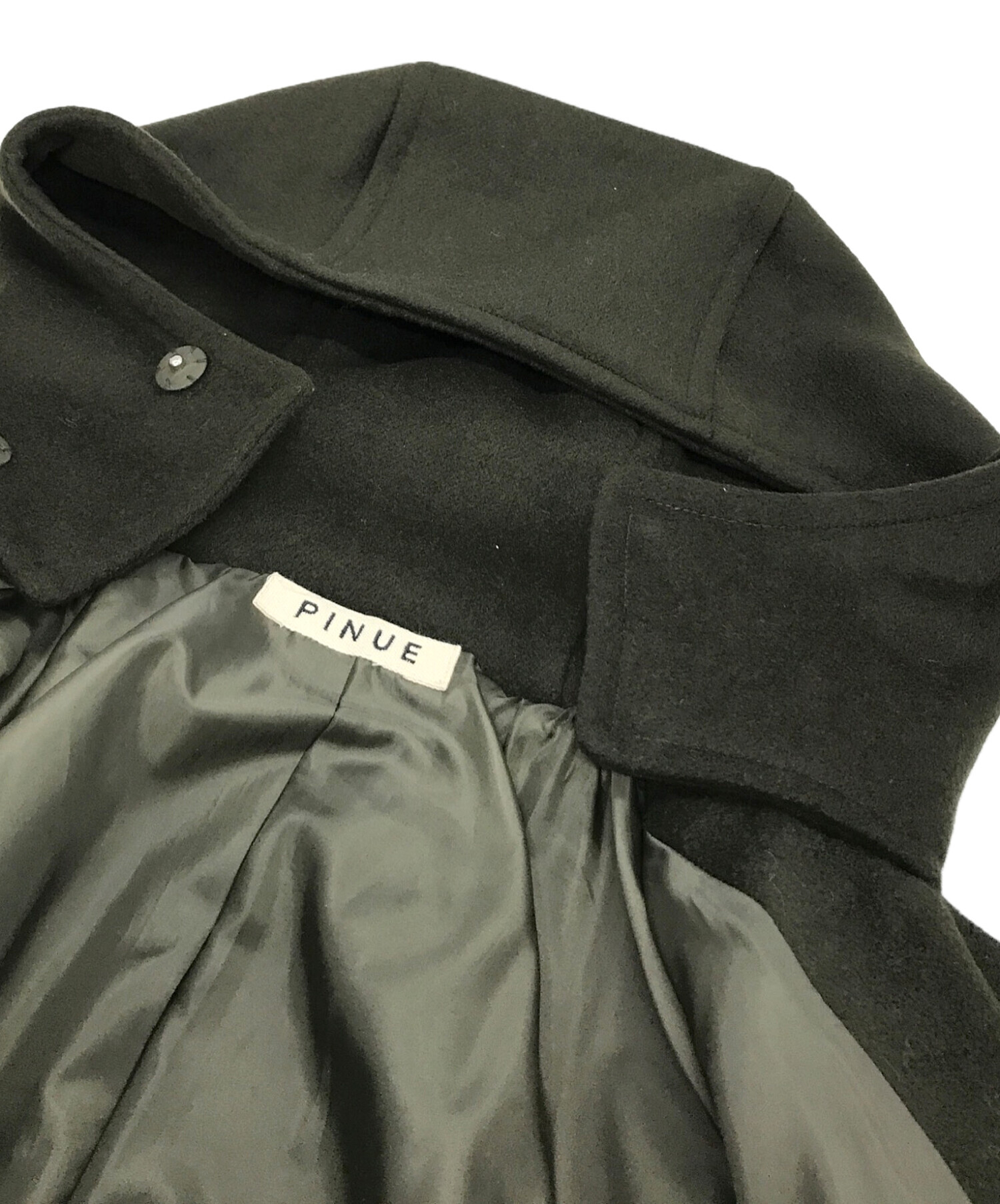 中古・古着通販】PINUE (ピヌエ) ロングダッフルコート グリーン