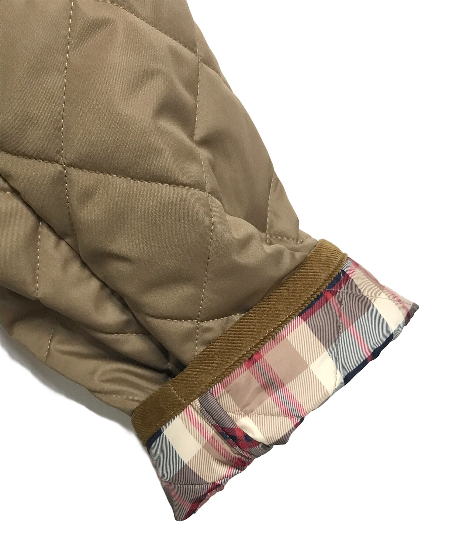 【中古】マッキントッシュフィロソフィー キルティングジャケット 中綿 フード 裏地チェック柄 アウター 36 ベージュ 中古・古着通販】MACKINTOSH PHILOSOPHY (マッキントッシュ