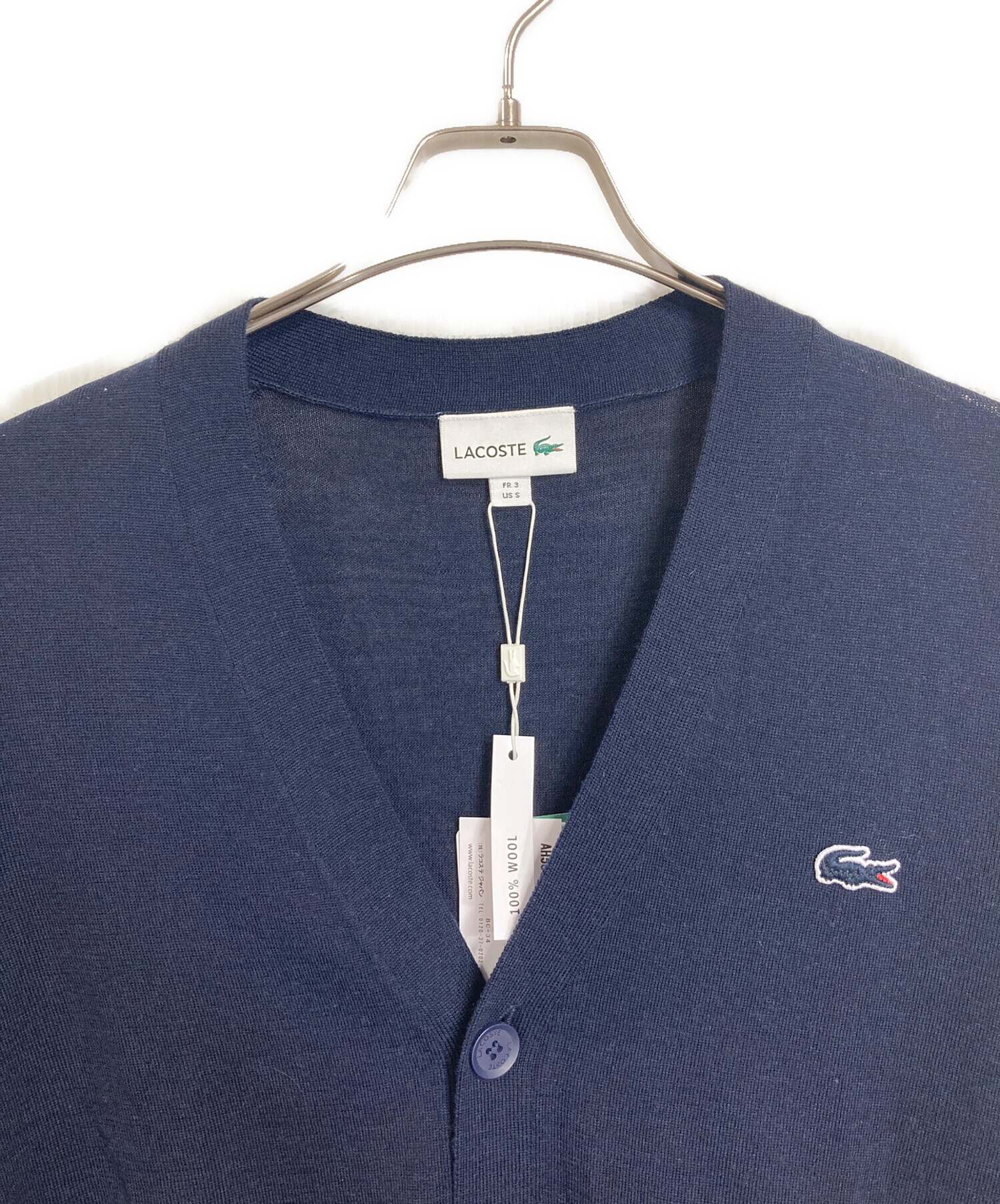 中古・古着通販】LACOSTE (ラコステ) ウォッシャブルウールVネック 