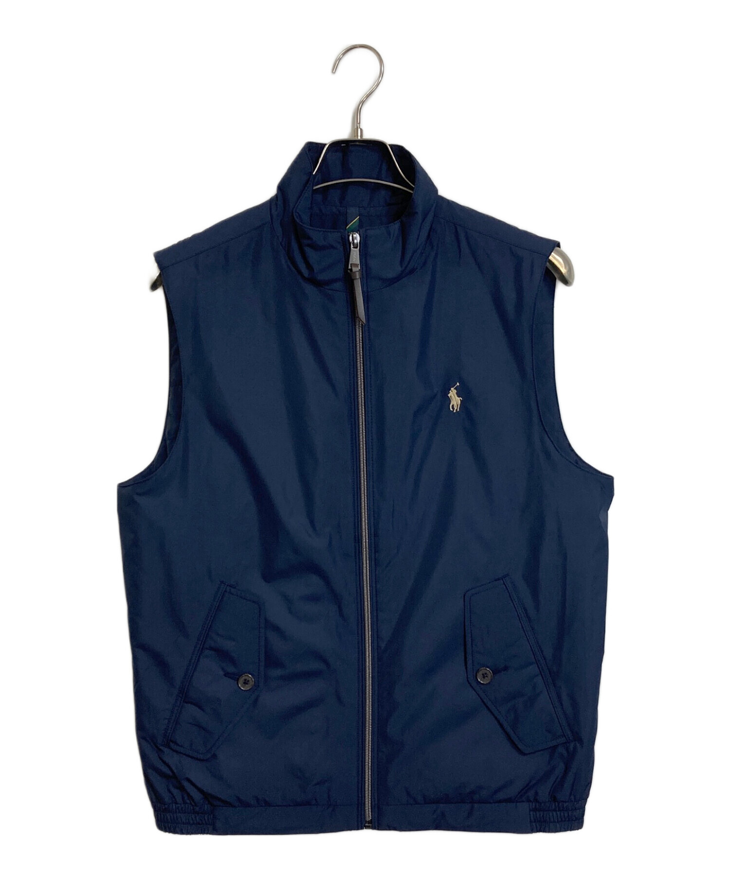 ラルフローレン 中綿ベスト ポニー刺繍 ジップアップ グレー ゆったり
