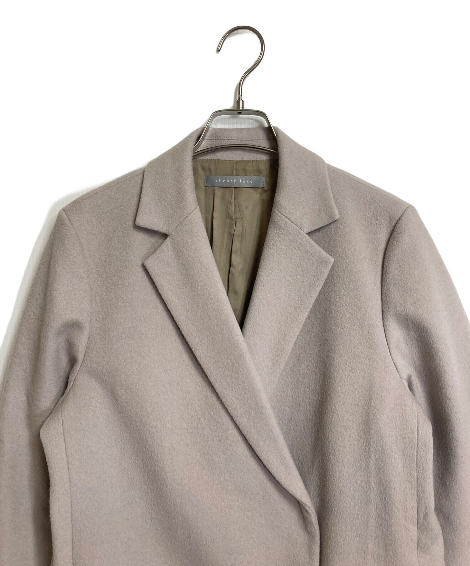 theory カシミヤ混 ダブルフェイス チェスターコート ライトピンク S セオリー チェスターコート ピンク MY BEST COAT | Theory luxe