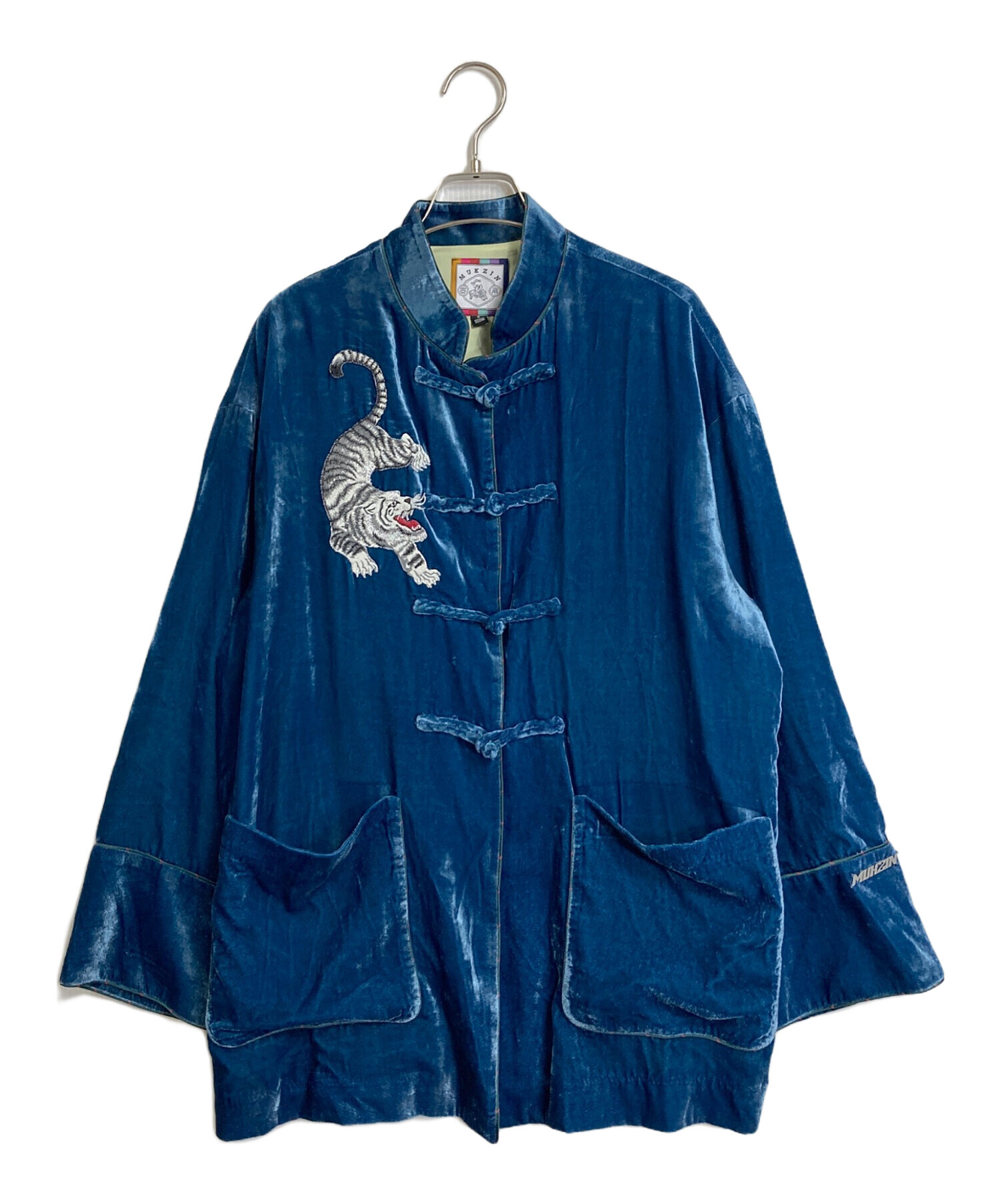 【中古】 チャイナ・マインド 中古・古着通販】MUKZIN (ムクジン) レトロ青チャイナシャツ ブルー