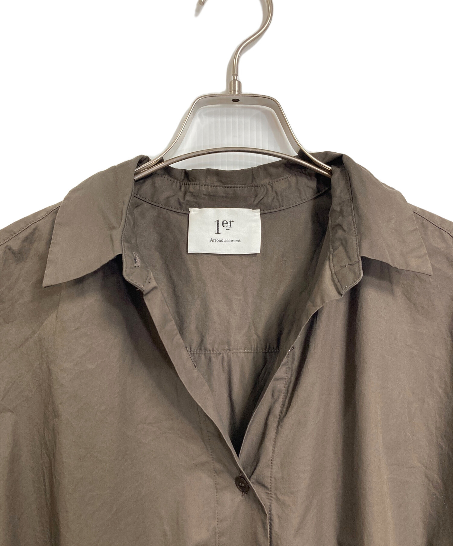 美品 1er Arrondissement ロングワンピース グレー シャツ 美品 1er Arrondissement ロングワンピース グレー シャツ 中古・古着