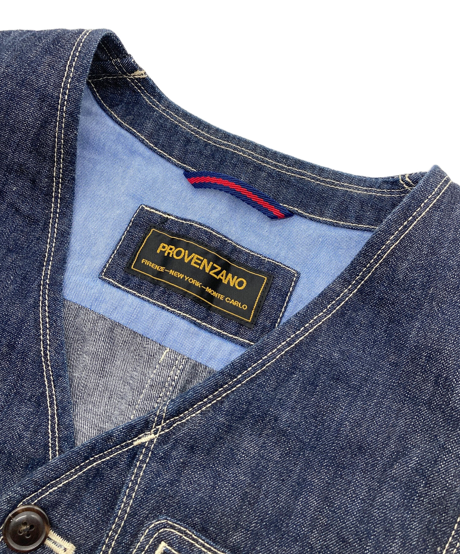 R by 45rpm バックボタン インディゴ染め デニムベスト ジレ 中古・古着通販】PROVENZANO (プロベンツァーノ) 10ポケット岡山デニム