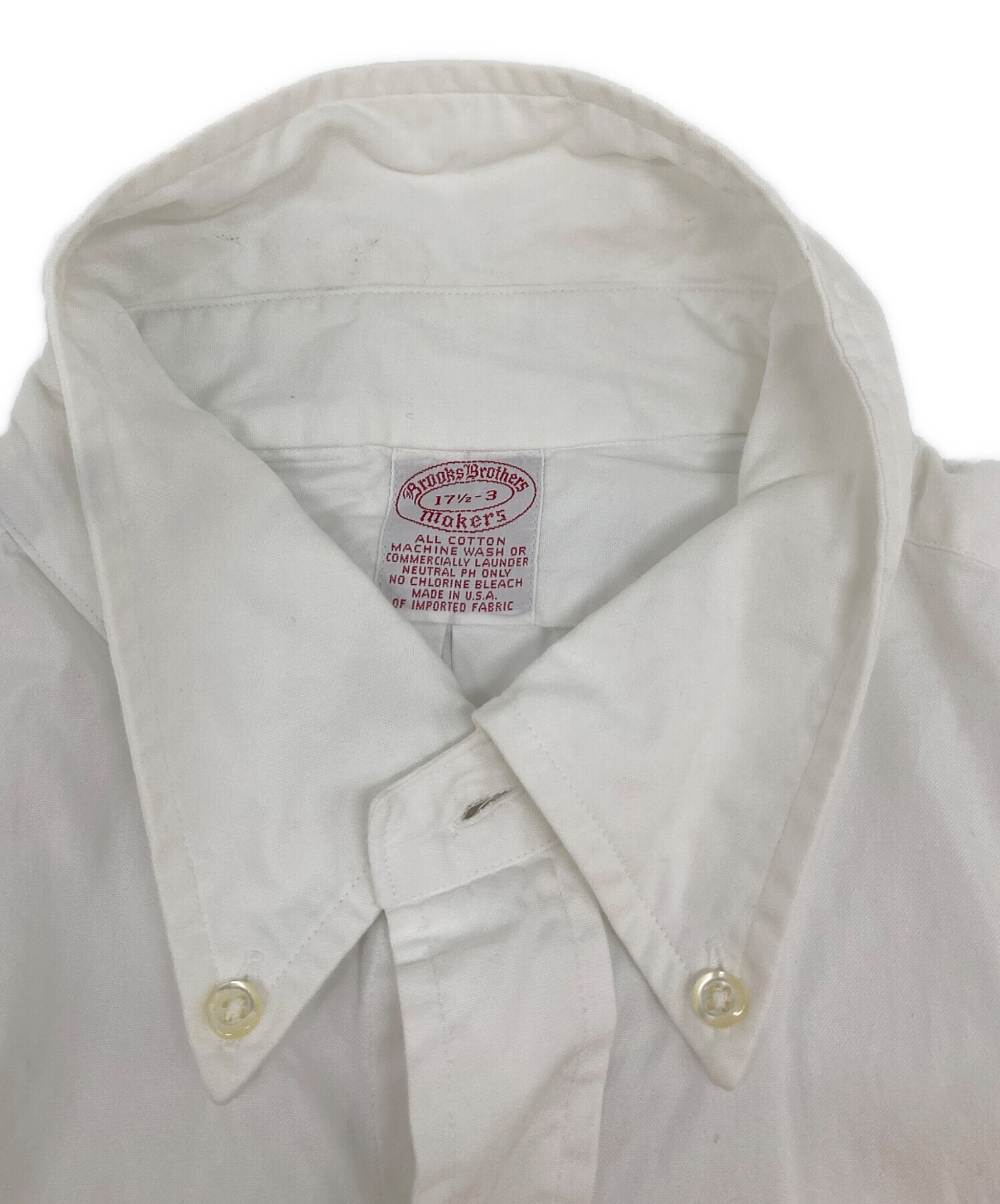Brooks Brothers ホワイト ボタンダウンシャツ 17 1/2 Brooks Brothers ホワイト ボタンダウンシャツ 17 1/2