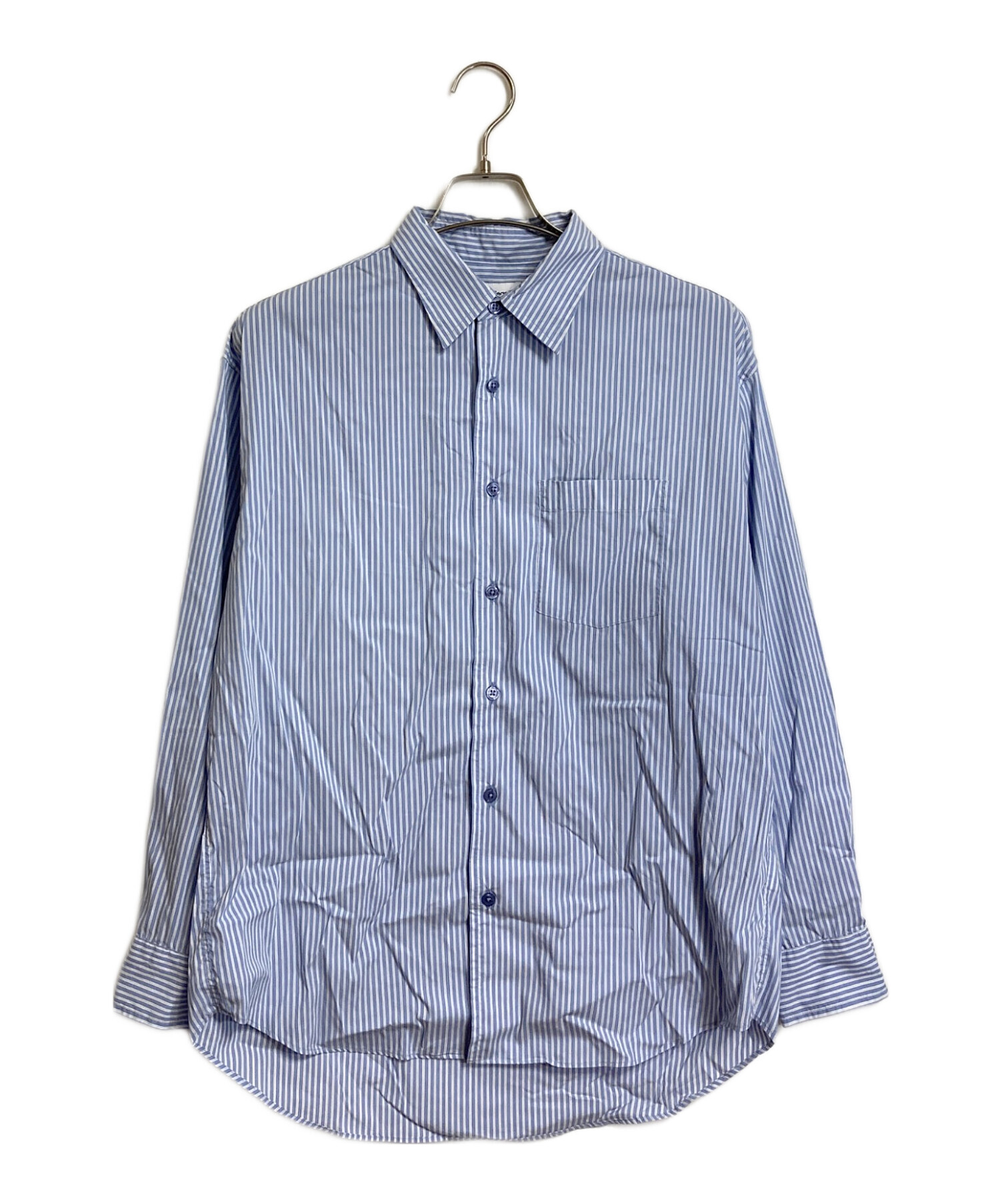 ANGLOMANIA カジュアルシャツ 38(S位) 青xグレー(ストライプ) 【古着】【中古】 中古・古着通販】Vivienne Westwood man (ヴィヴィアン ウェストウッド