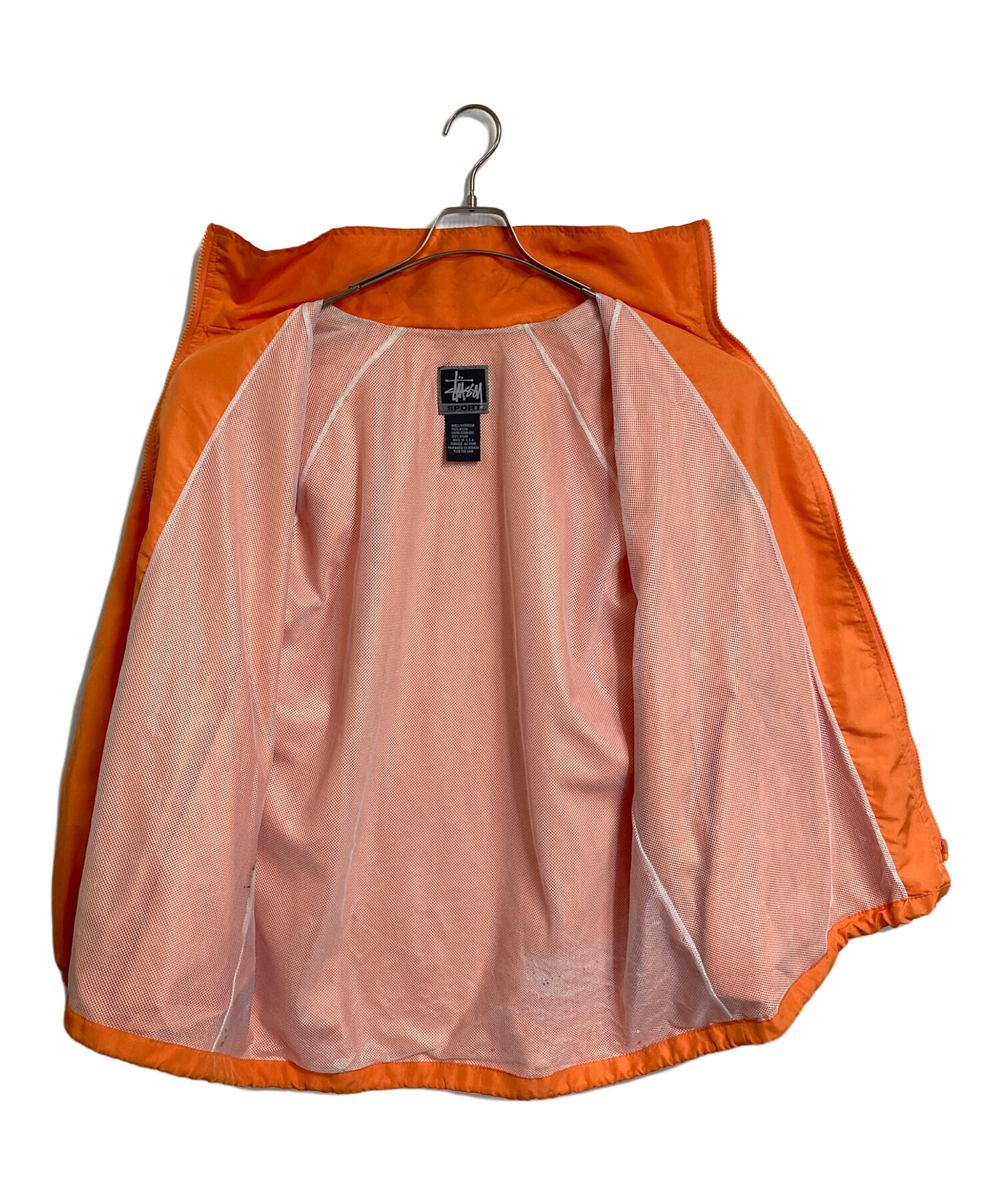 希少90s【ステューシー】Stussy オレンジ ナイロンジャケット Lサイズ 中古・古着通販】stussy sport (ステューシー スポーツ) 【古着