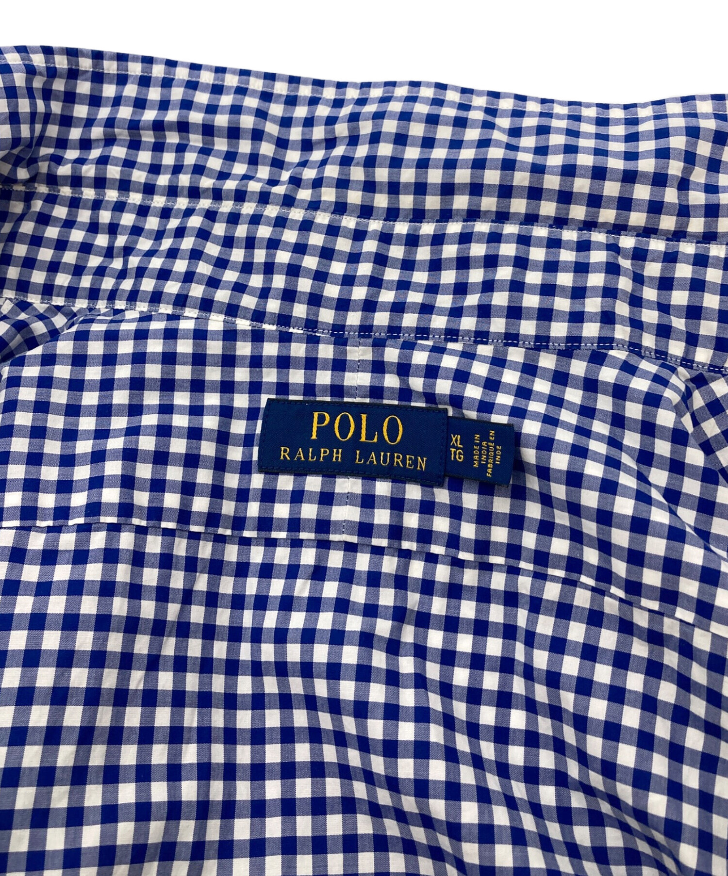 ラルフローレン　長袖チェックシャツ　シルク/リネン　青　L 古着. 中古・古着通販】POLO RALPH LAUREN (ポロ・ラルフローレン) チェック