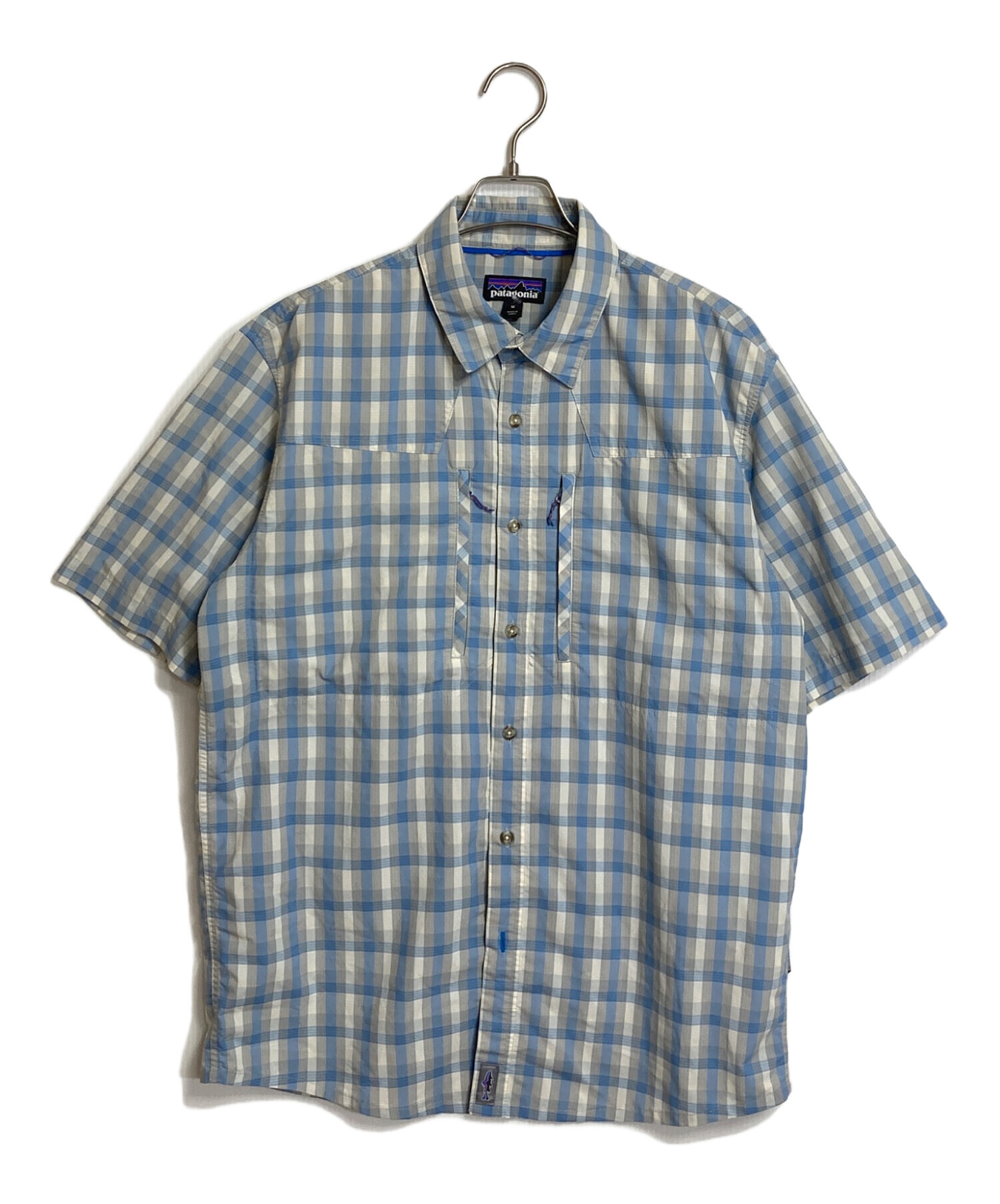 中古・古着通販】Patagonia (パタゴニア) 半袖チェックシャツ スカイ