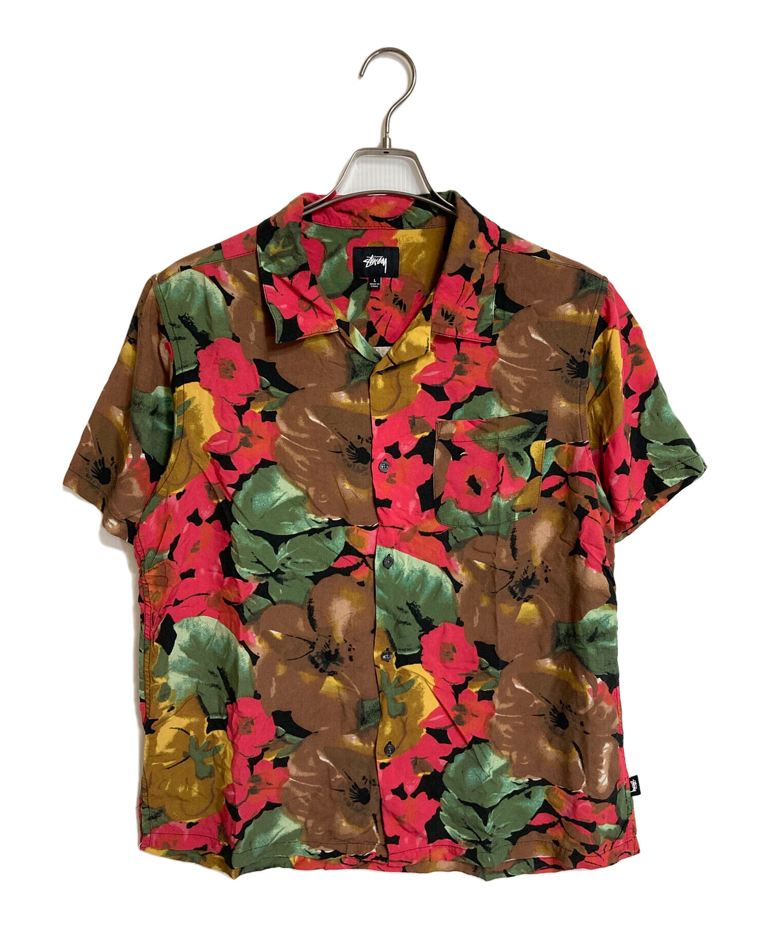 STUSSY アロハシャツ XL 半袖 レーヨン 中古・古着通販】stussy (ステューシー) ボタニカルアロハシャツ