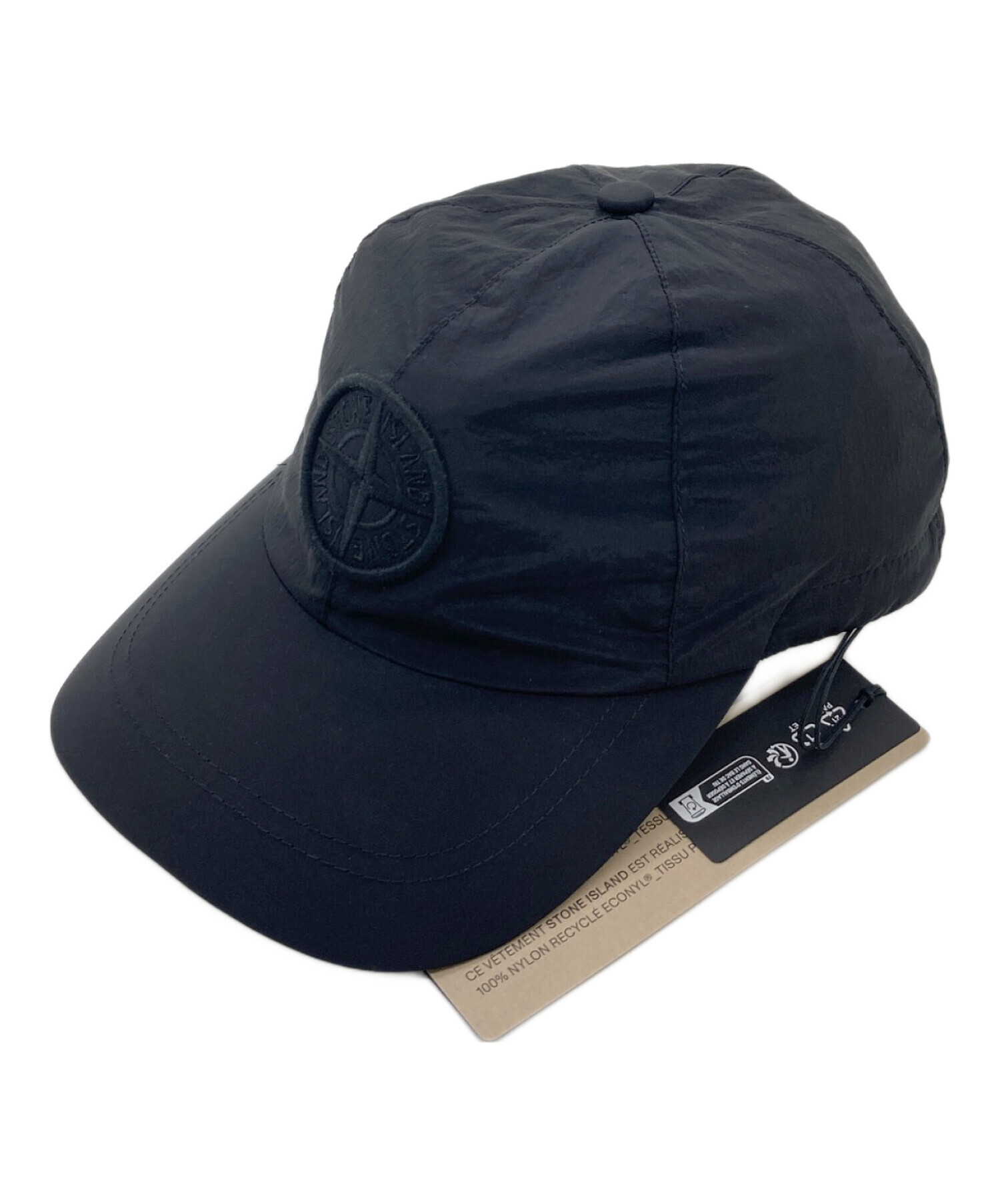 STONE  ラバーフードキャップ ビンテージ ブラック 中古・古着通販】STONE ISLAND (ストーンアイランド) キャップ 6パネル