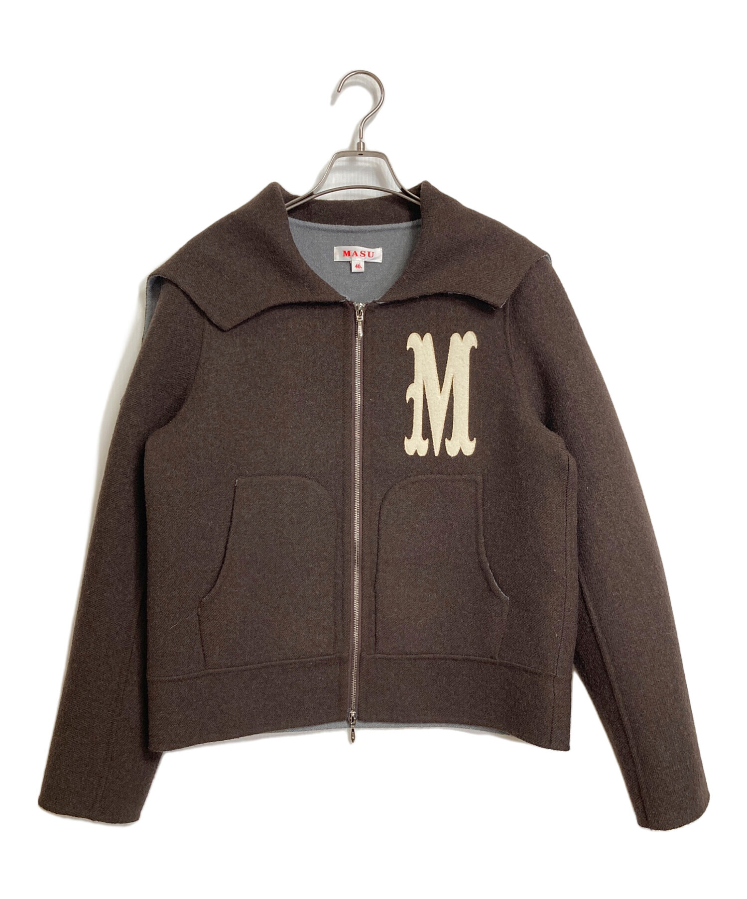 中古・古着通販】masu (エムエーエスユー) BAT COLLAR ZIP-UP JACKET 