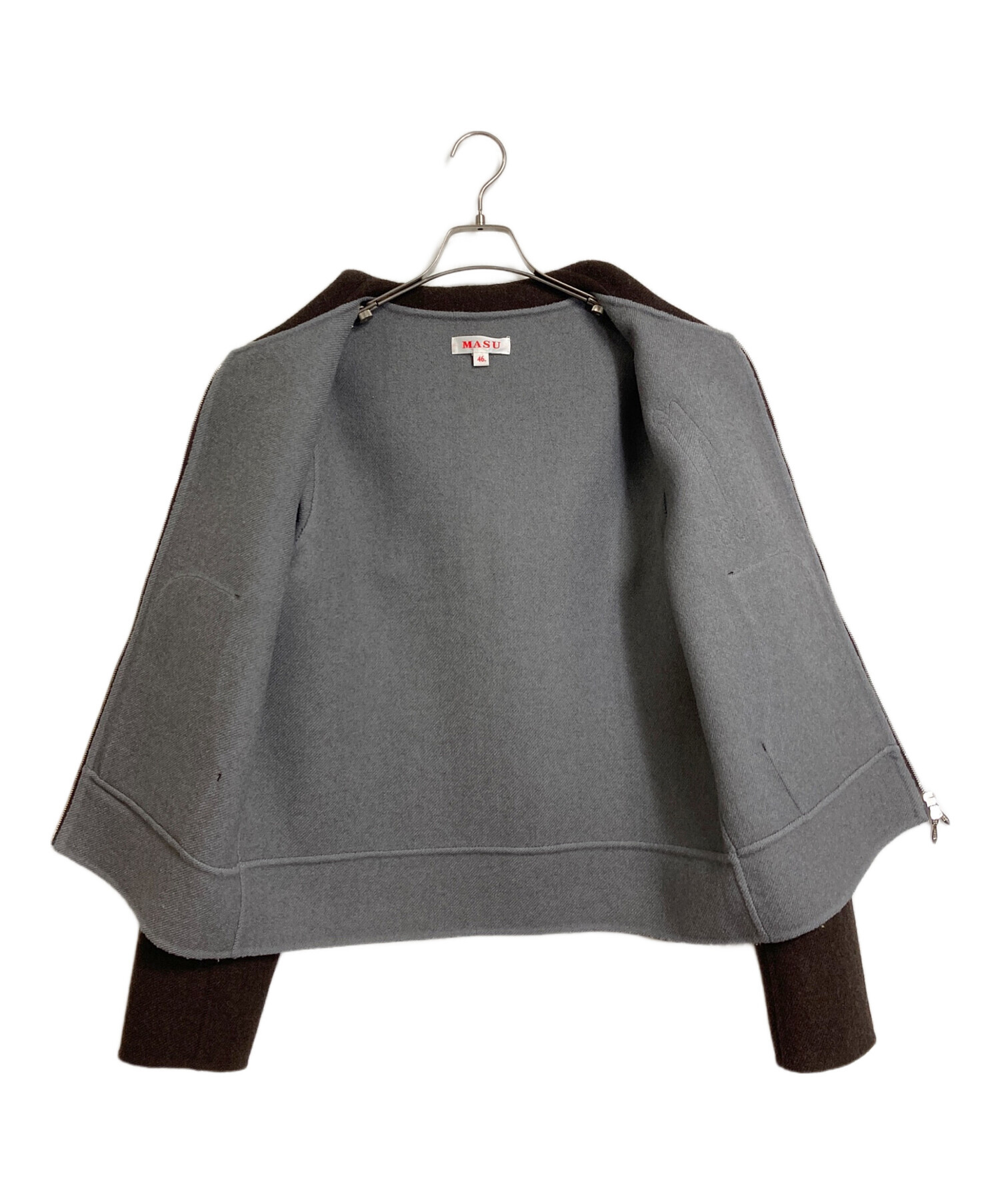 中古・古着通販】masu (エムエーエスユー) BAT COLLAR ZIP-UP JACKET 