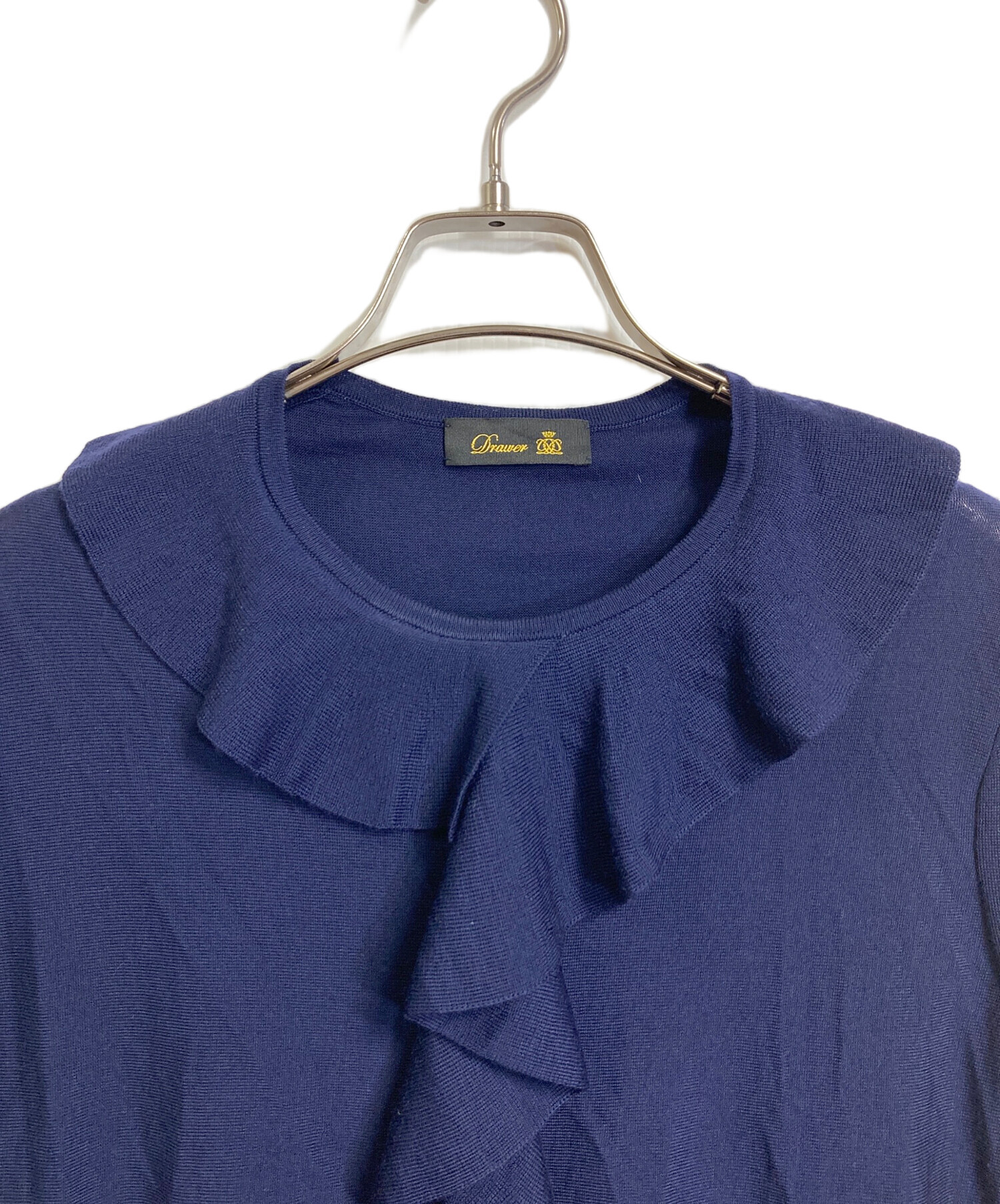 中古・古着通販】DRAWER (ドゥロワー) 18G ウールフリルクルーネック