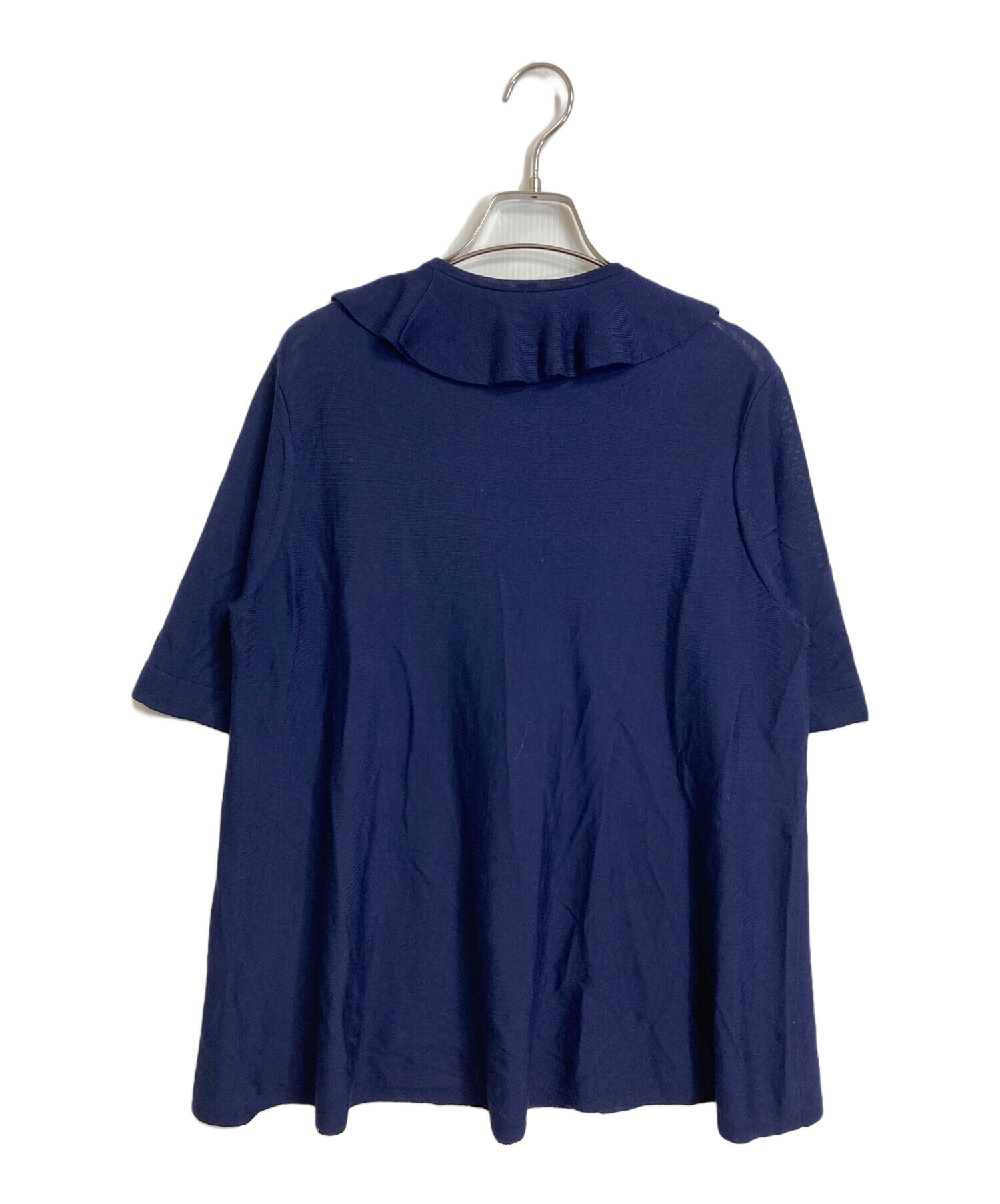 中古・古着通販】DRAWER (ドゥロワー) 18G ウールフリルクルーネック