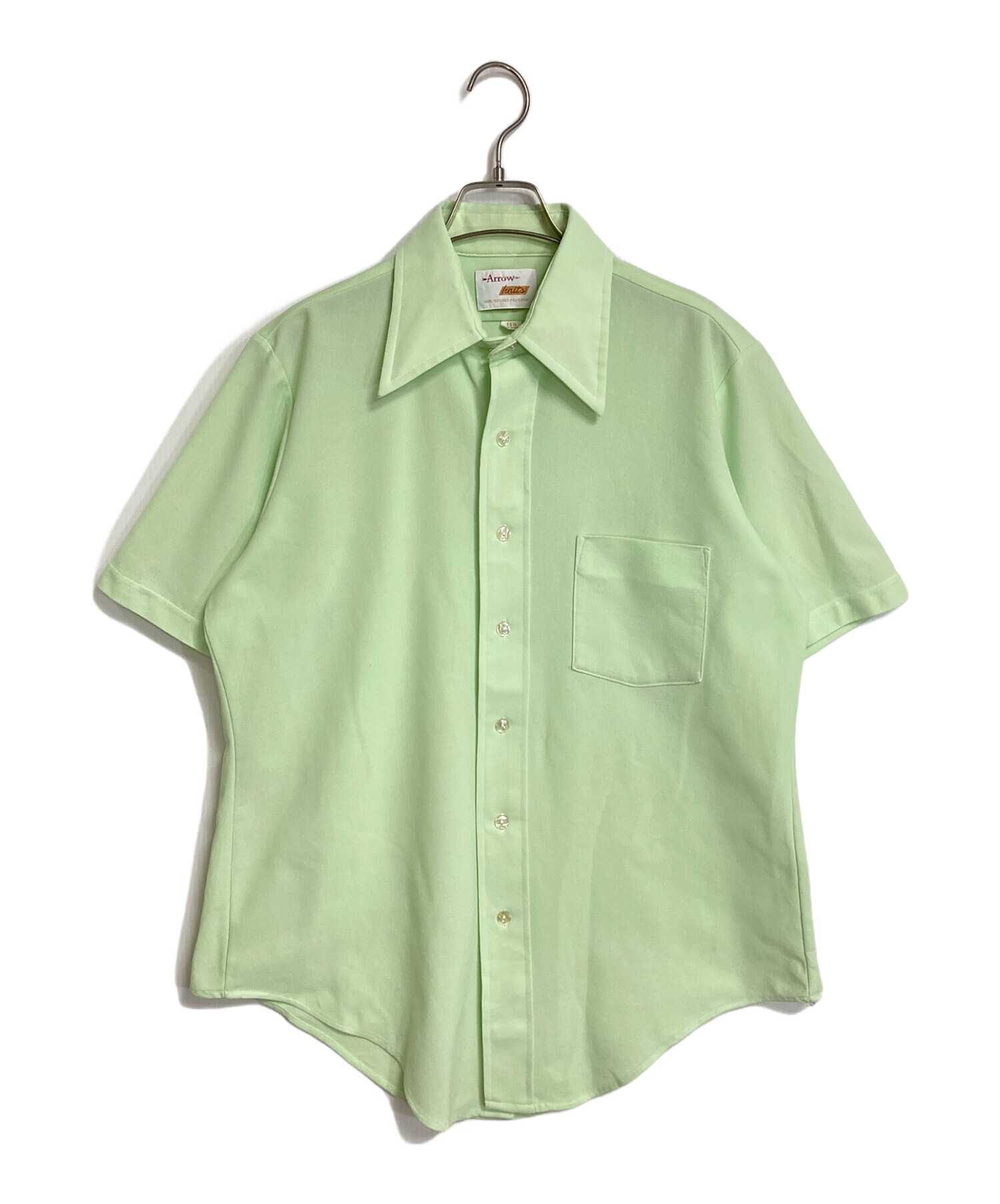 古着 70年代 アロー Arrow KNITS 総柄 鹿の子半袖 ポリシャツ メンズS相当 ヴィンテージ /eaa561092 古着 70年代 アロー Arrow KNITS 総柄 鹿の子半袖 ポリシャツ メンズS