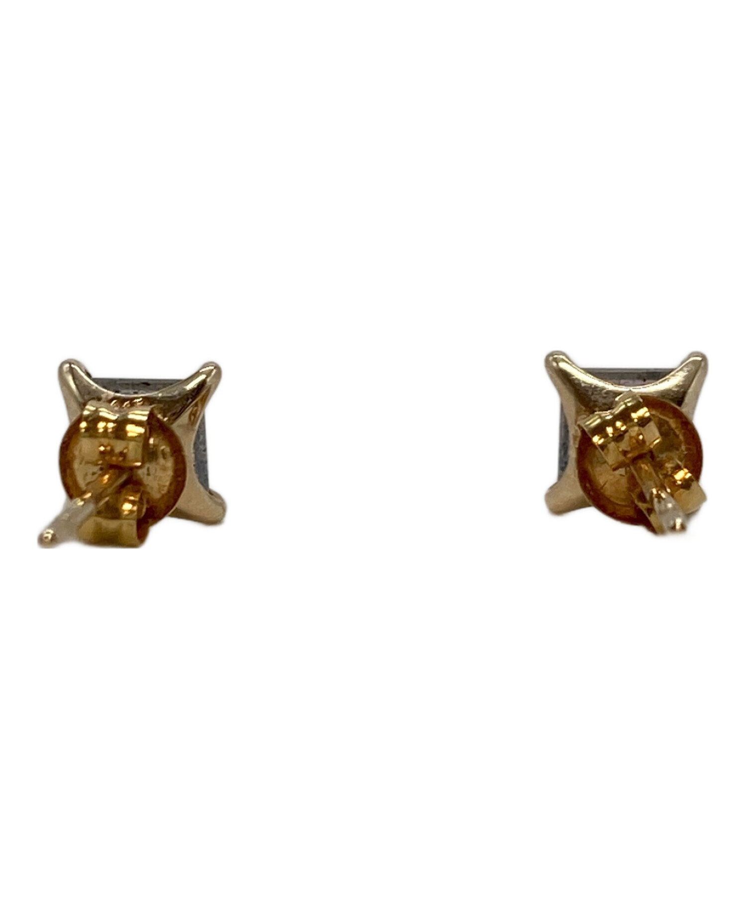 中古・古着通販】agete (アガット) K10ピアス スクエアピアス ゴールド 