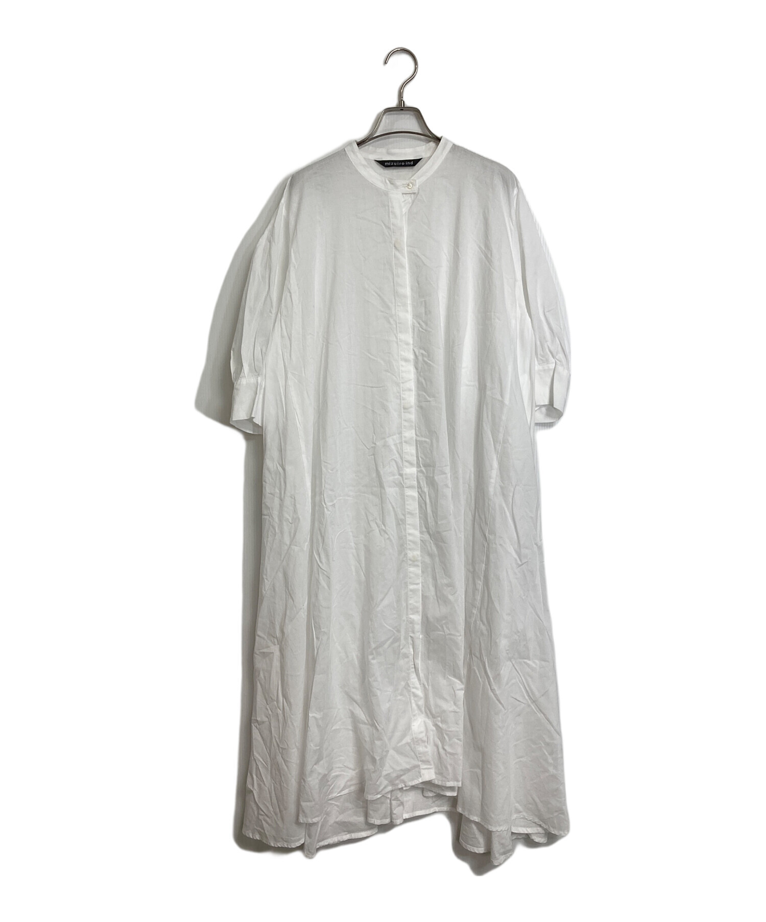 mizuiro ind ホワイト シャツワンピース mizuiro ind シャツワンピース