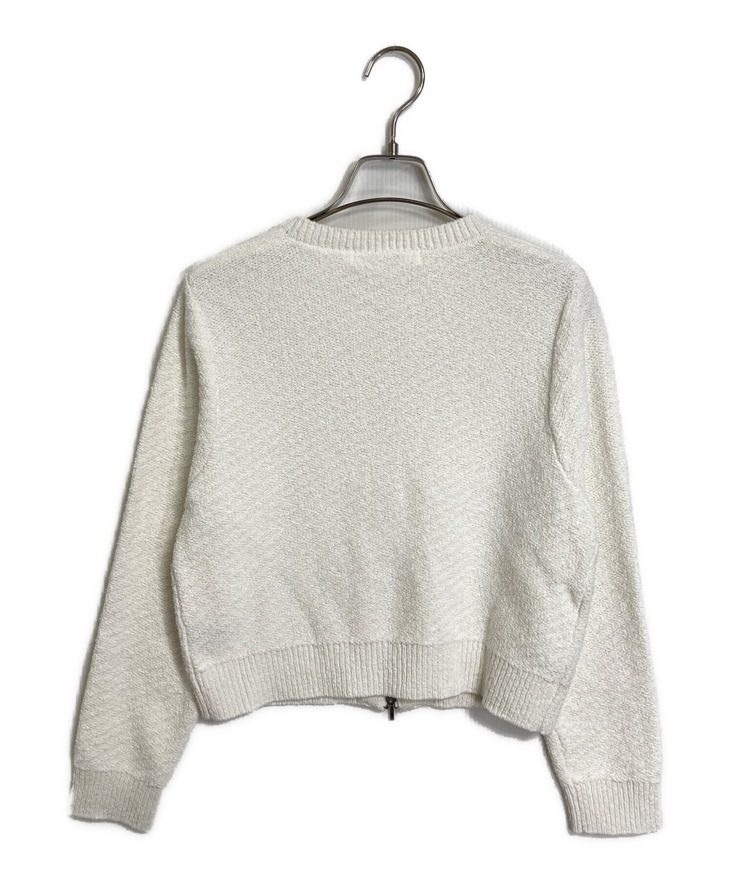 中古・古着通販】LOUNIE (ルーニー) バイアス柄編みジップカーディガン