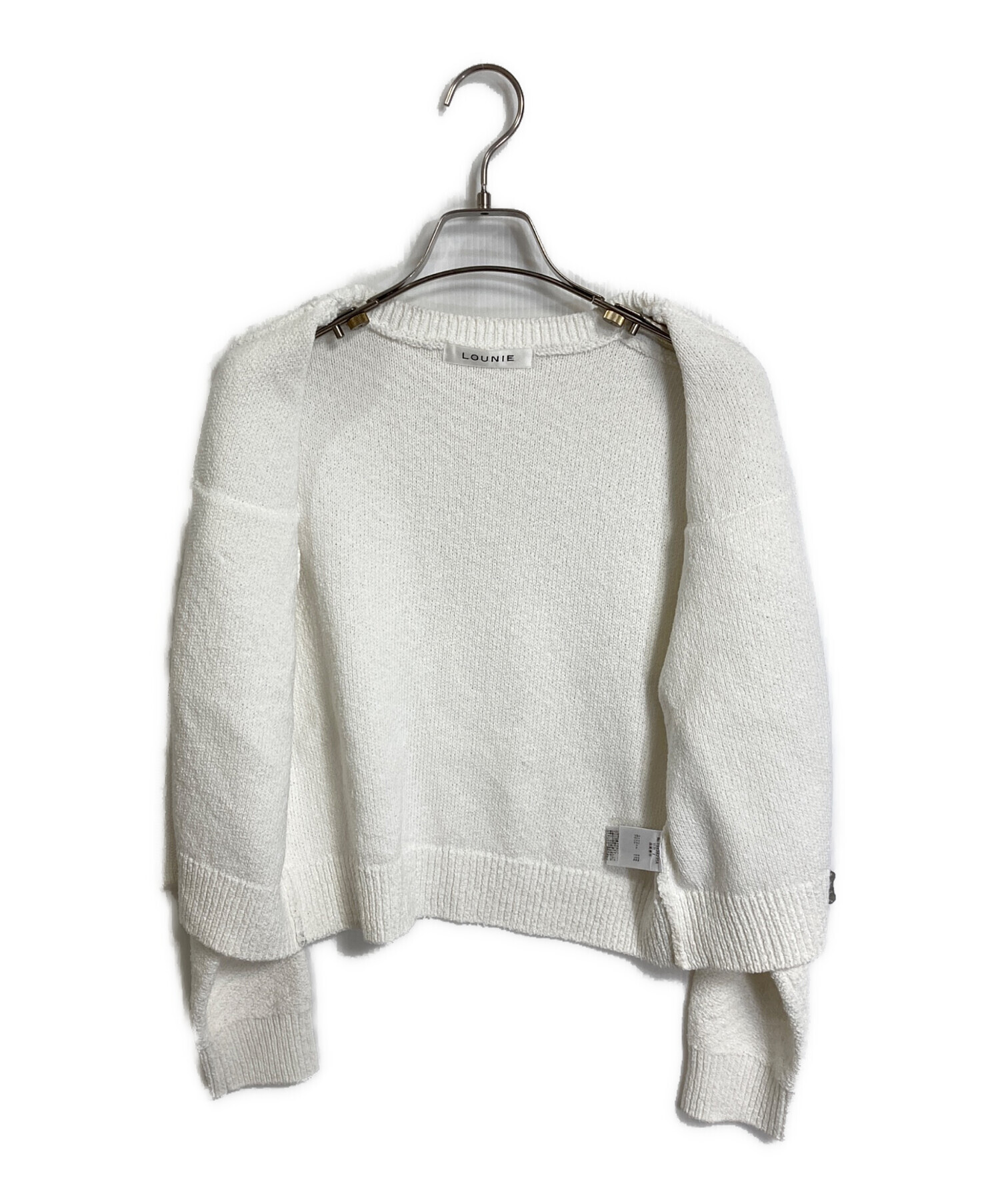 中古・古着通販】LOUNIE (ルーニー) バイアス柄編みジップカーディガン