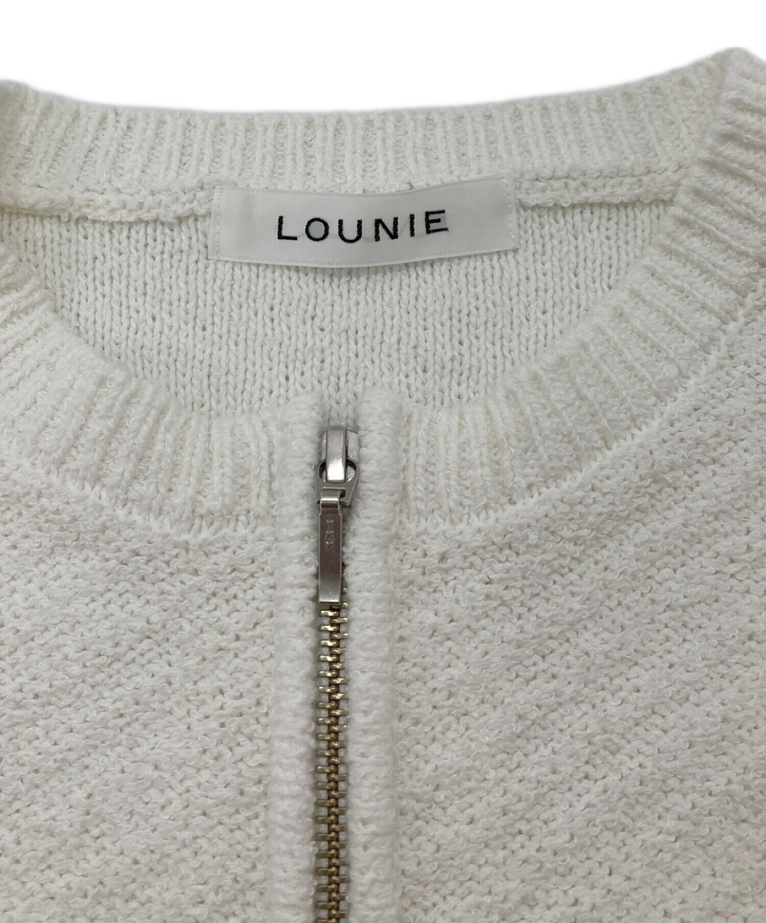 LOUNIE　新品タグ付き　バイアス柄編みジップカーディガン　カーディガン 完売 中古・古着通販】LOUNIE (ルーニー) バイアス柄編みジップカーディガン