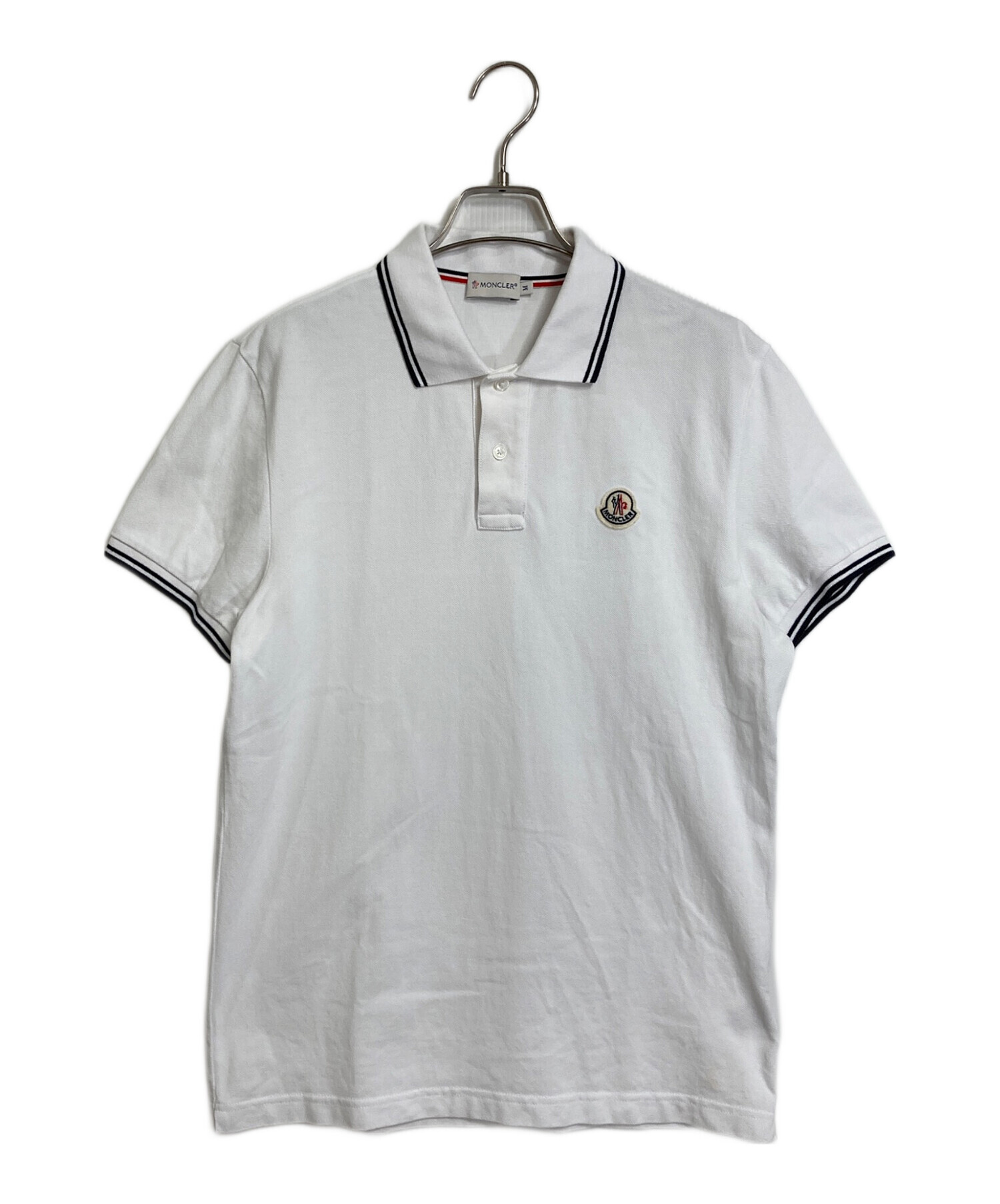 中古・古着通販】MONCLER (モンクレール) ポロシャツ ホワイト サイズ 